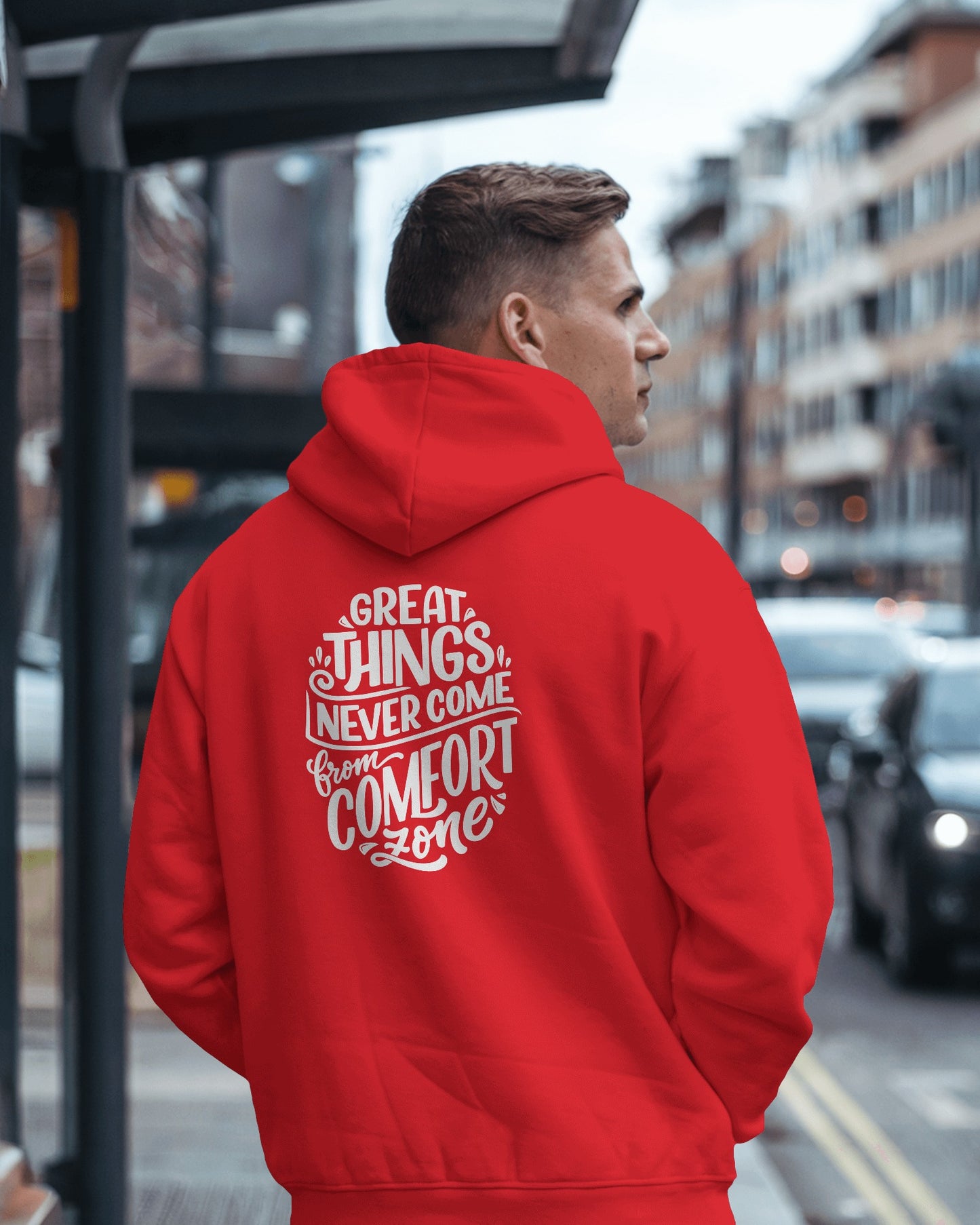 Inspirational Quote Hoodie For Men Back Design