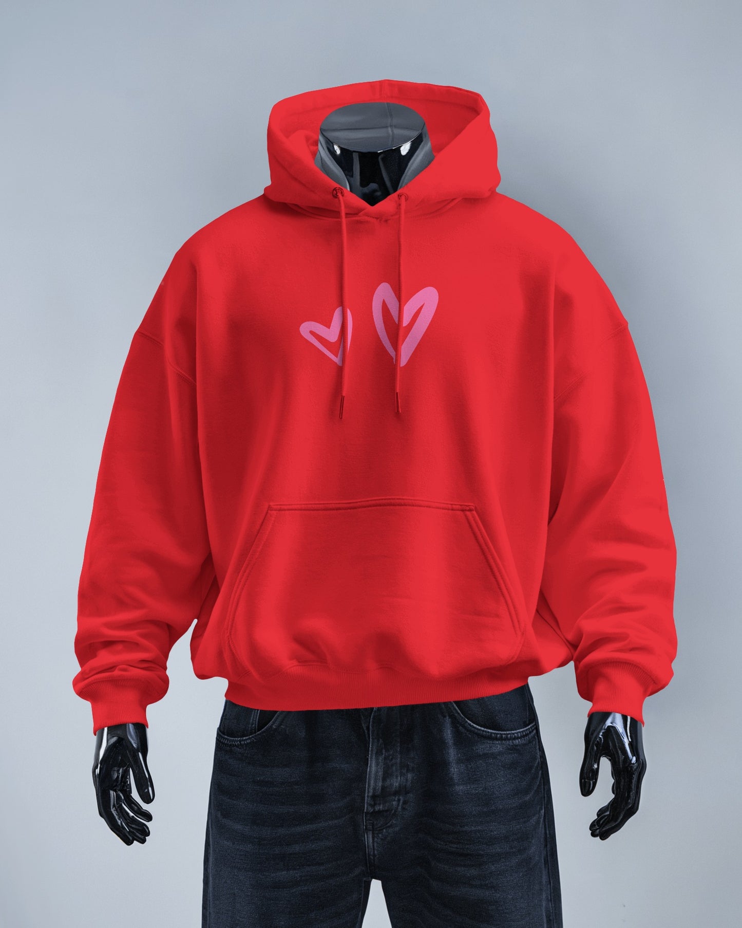 Cute Heart Graphic Men Hoodie - Perfect for Everyday Comfort