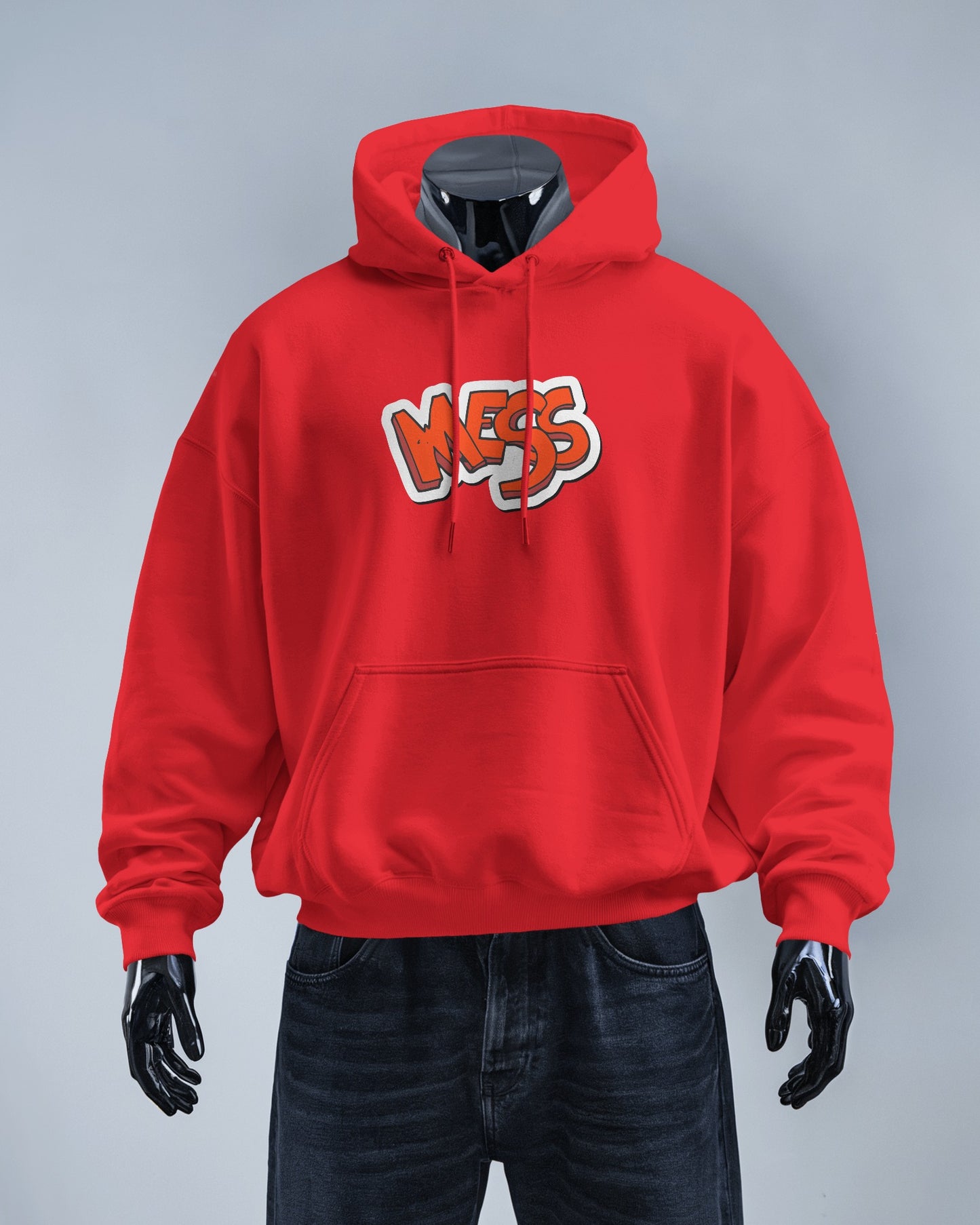 Mess Graphic Men's Hoodie for Fun Casual Wear- Heavy Blend