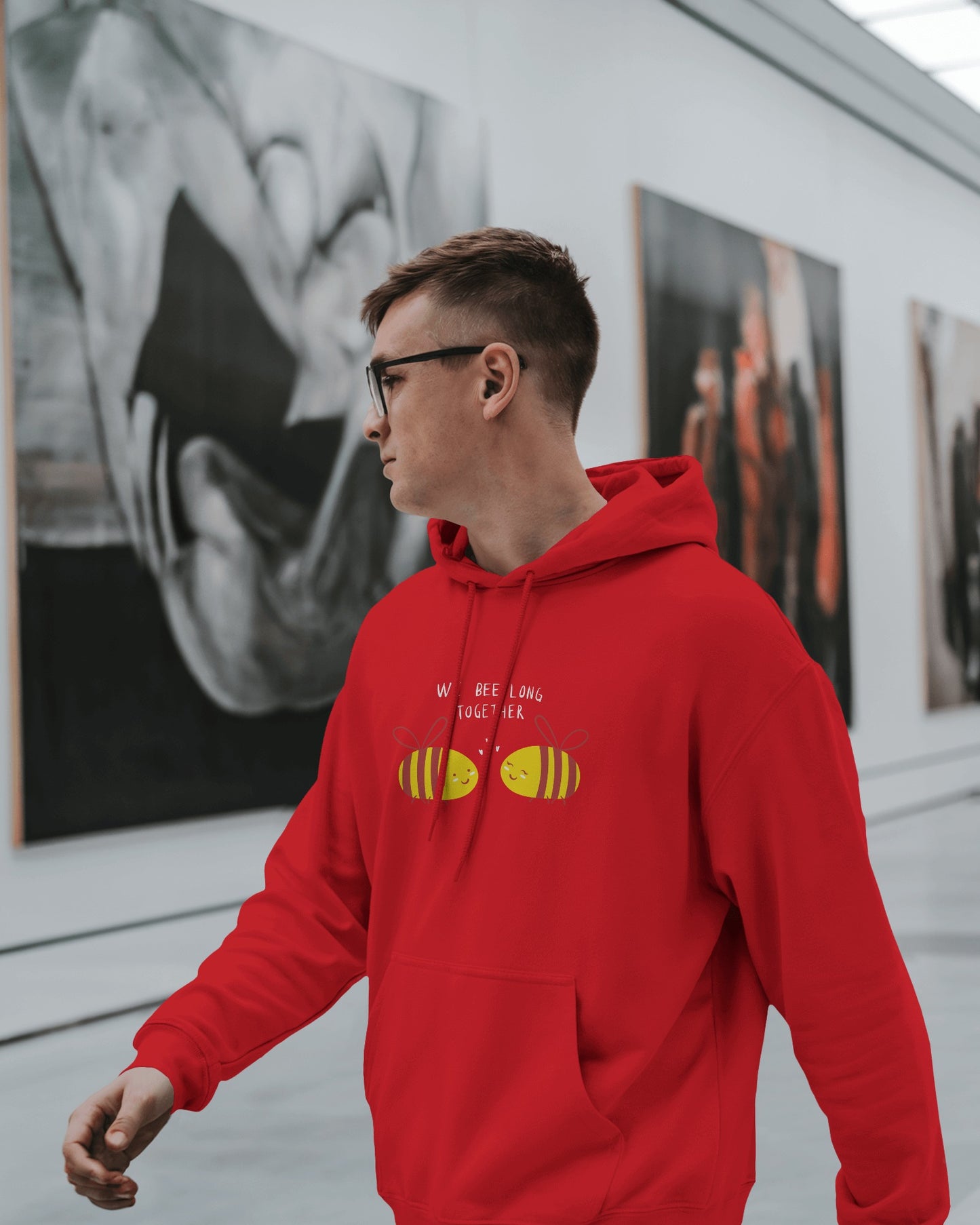 Cute Bee Men's Hoodie – We Bee Long Together