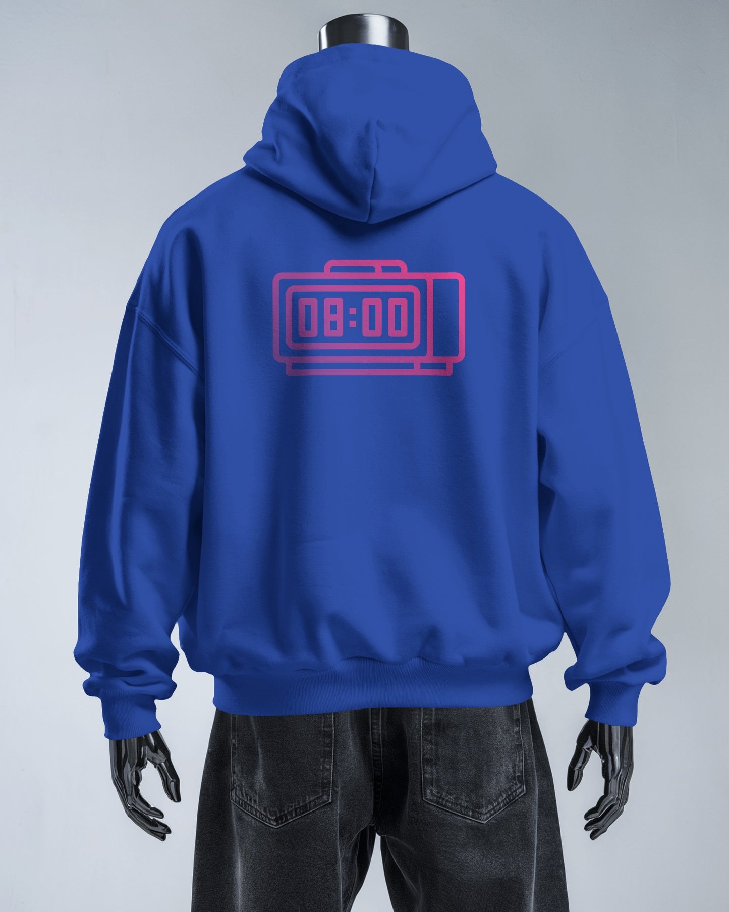 Retro Alarm Clock Men's Back Design Heavy Blend™ Hoodie