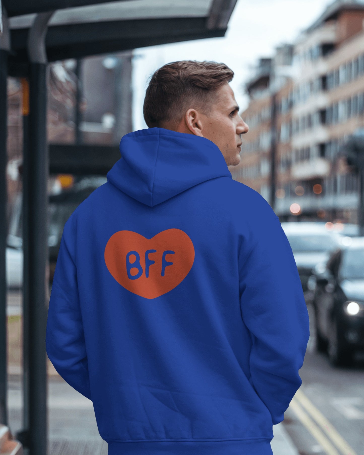 BFF Heart Hoodie - Men's Heavy Blend for Friendship Celebrations