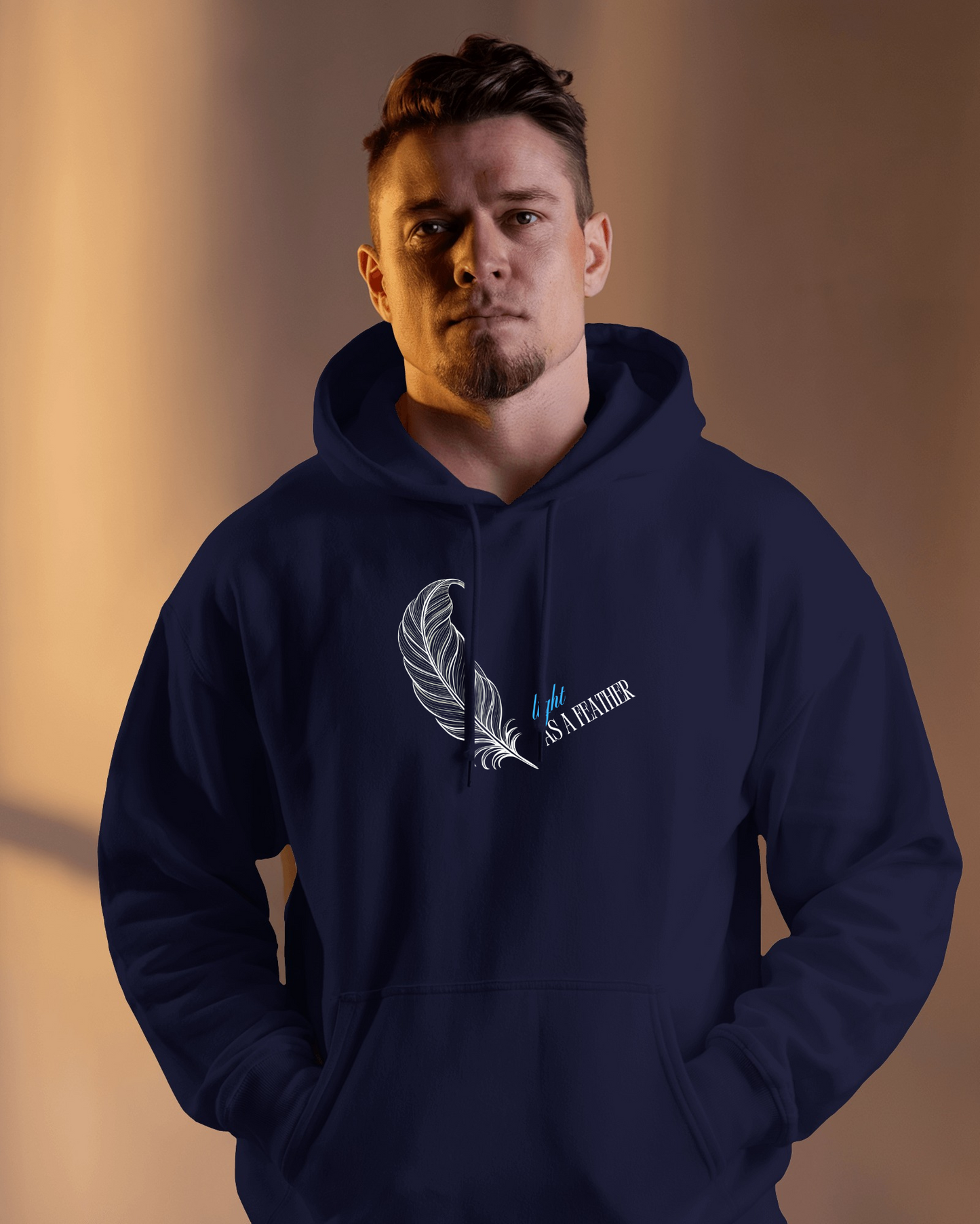 Inspirational Feather Men Heavy Blend Hoodie- Exclusive Minimal Design