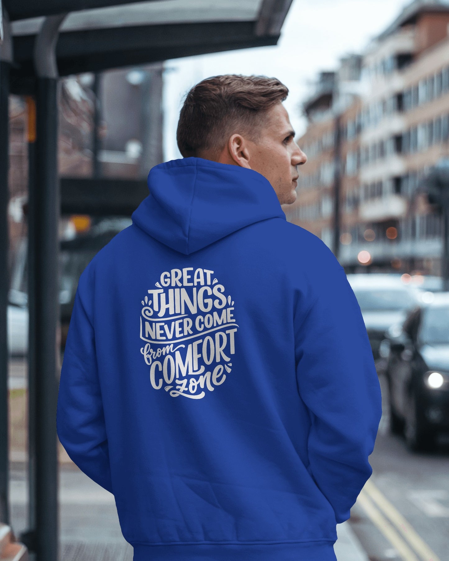 Inspirational Quote Hoodie For Men Back Design