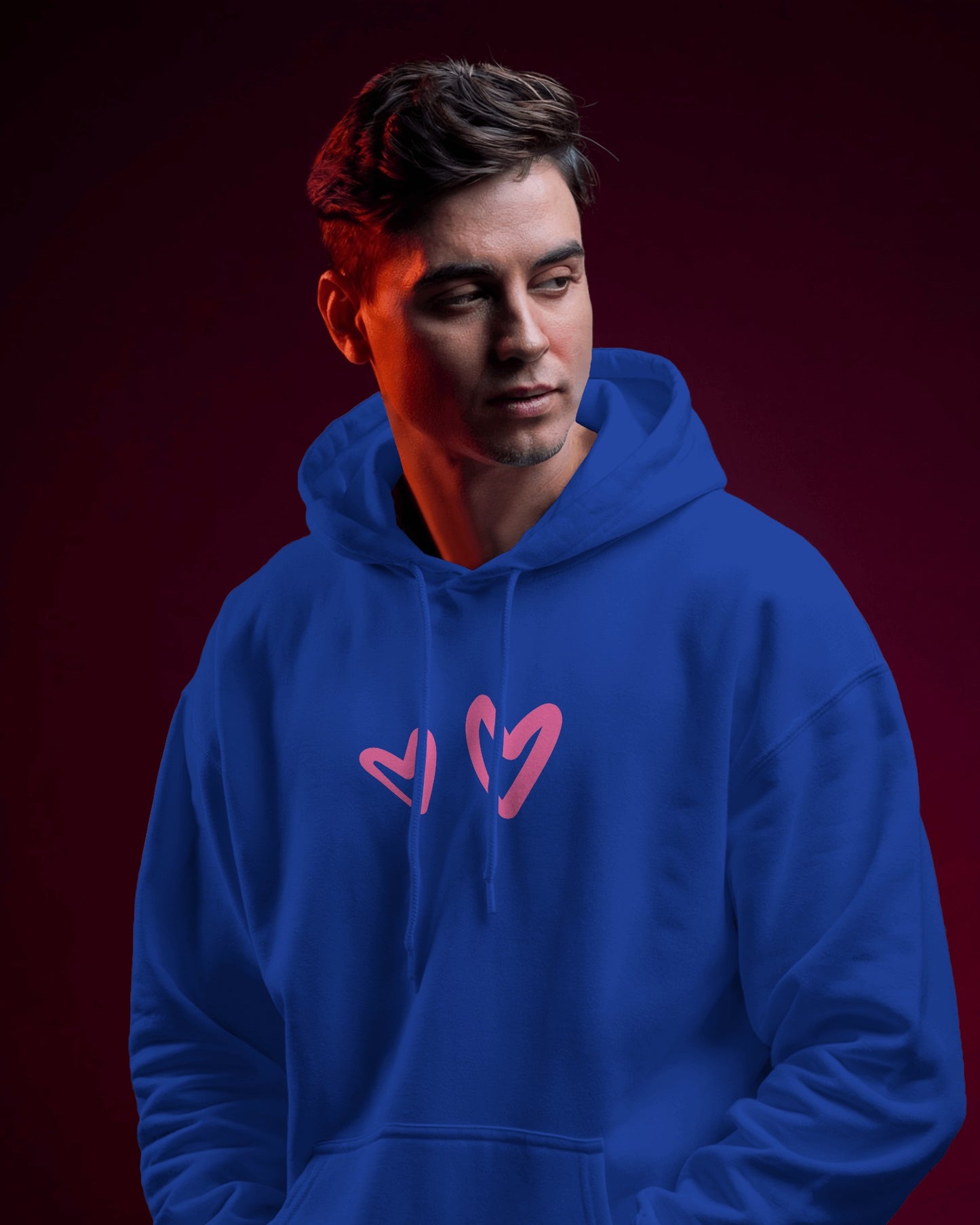 Cute Heart Graphic Men Hoodie - Perfect for Everyday Comfort