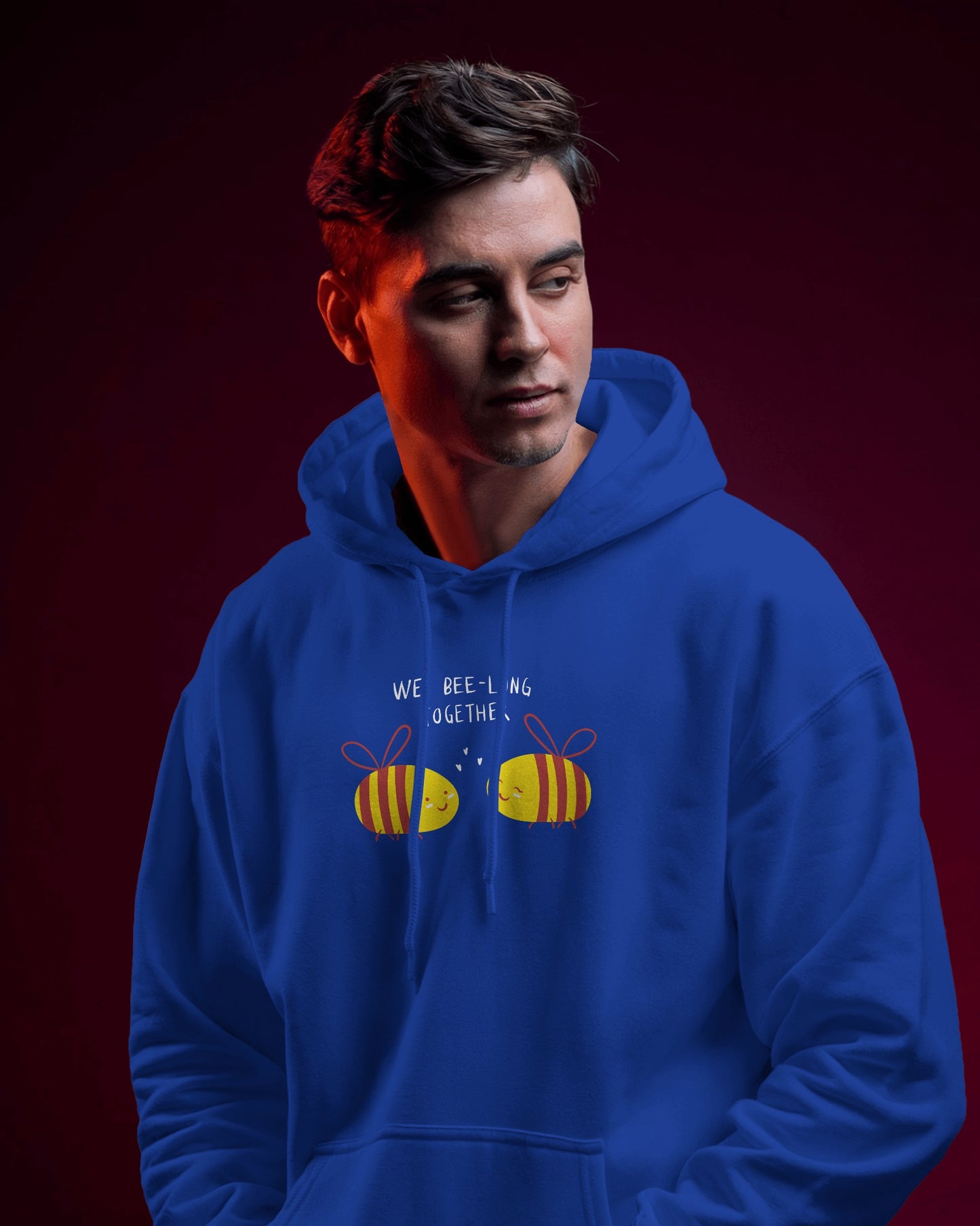 Cute Bee Men's Hoodie – We Bee Long Together