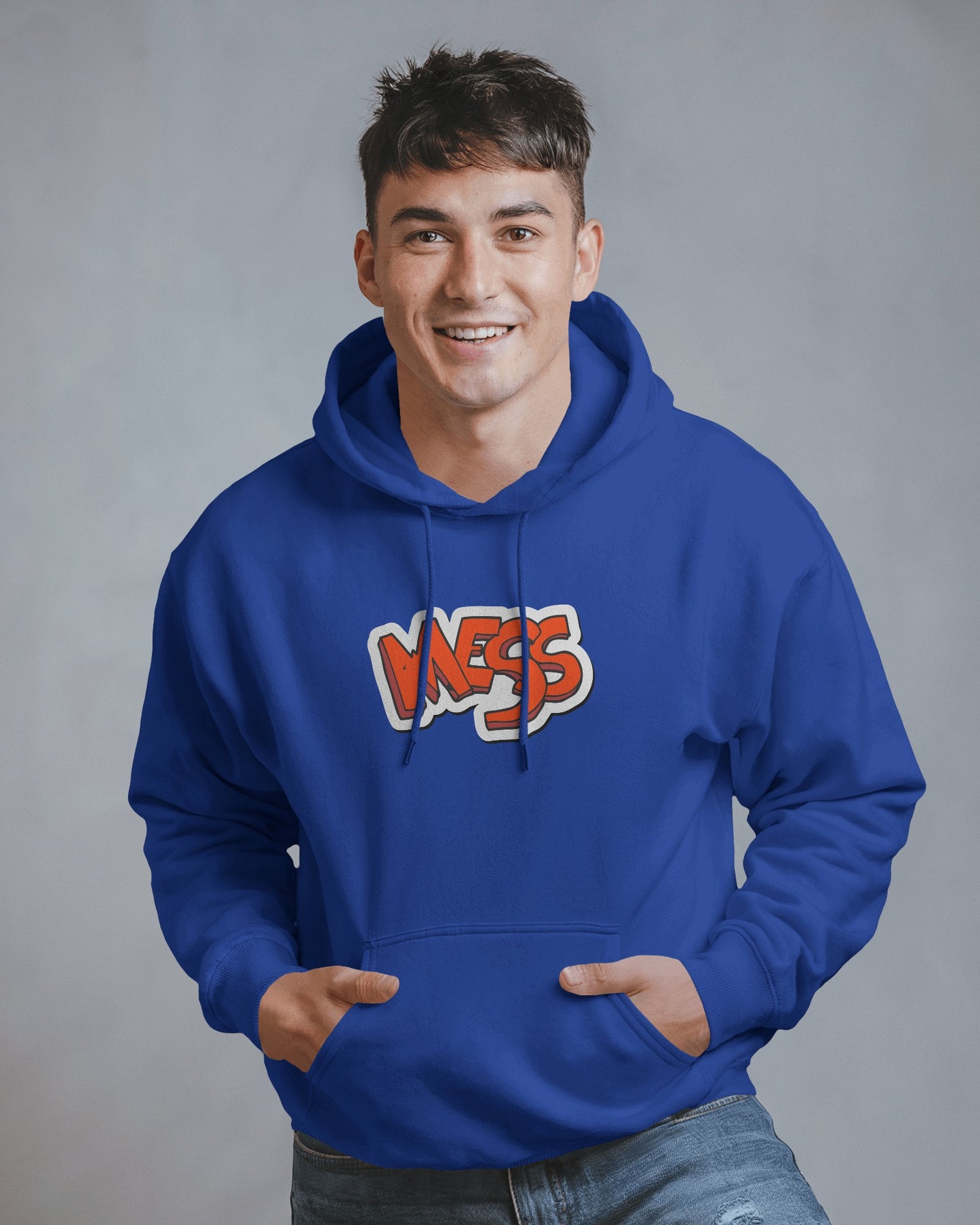Mess Graphic Men's Hoodie for Fun Casual Wear- Heavy Blend