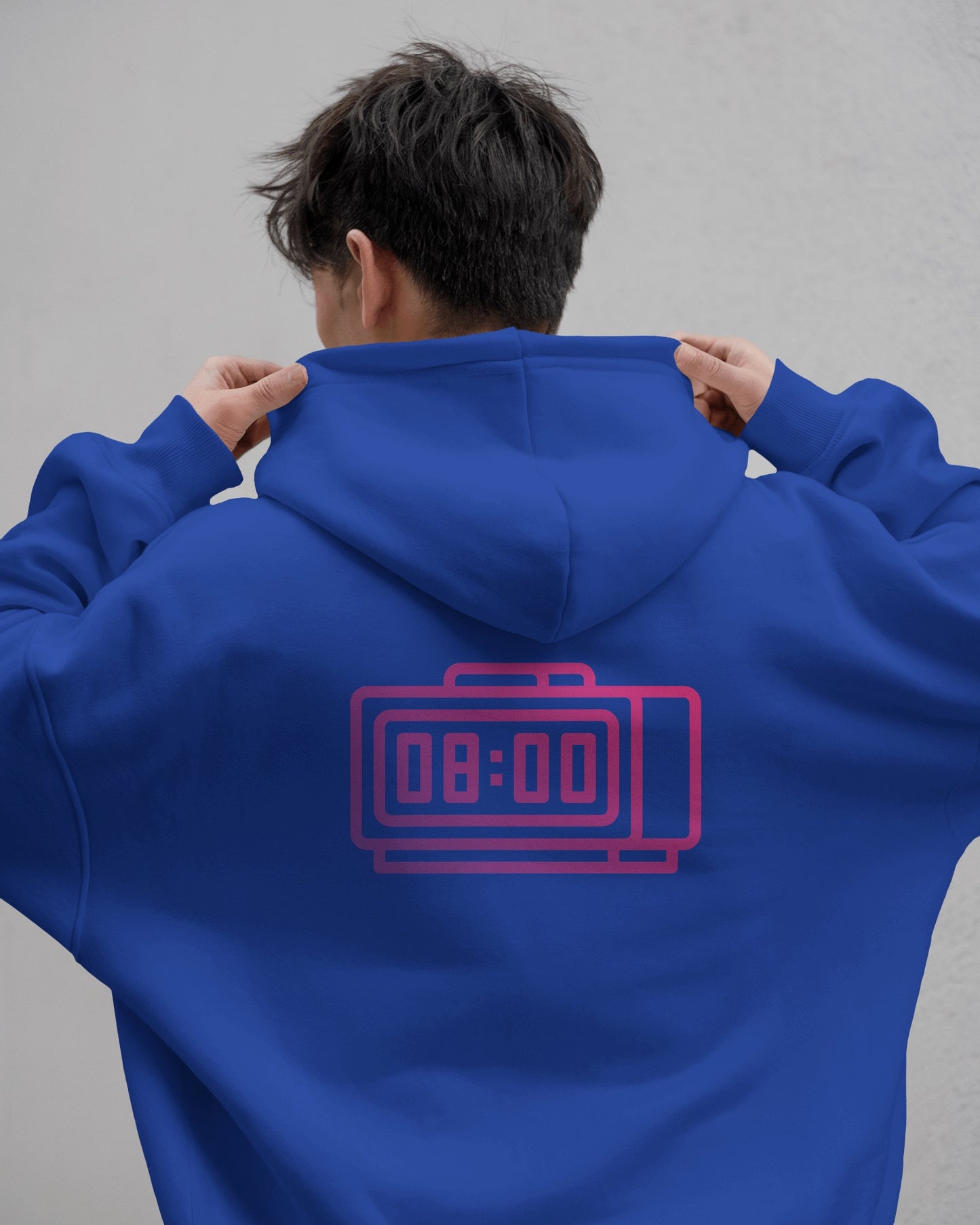 Retro Alarm Clock Men's Back Design Heavy Blend™ Hoodie