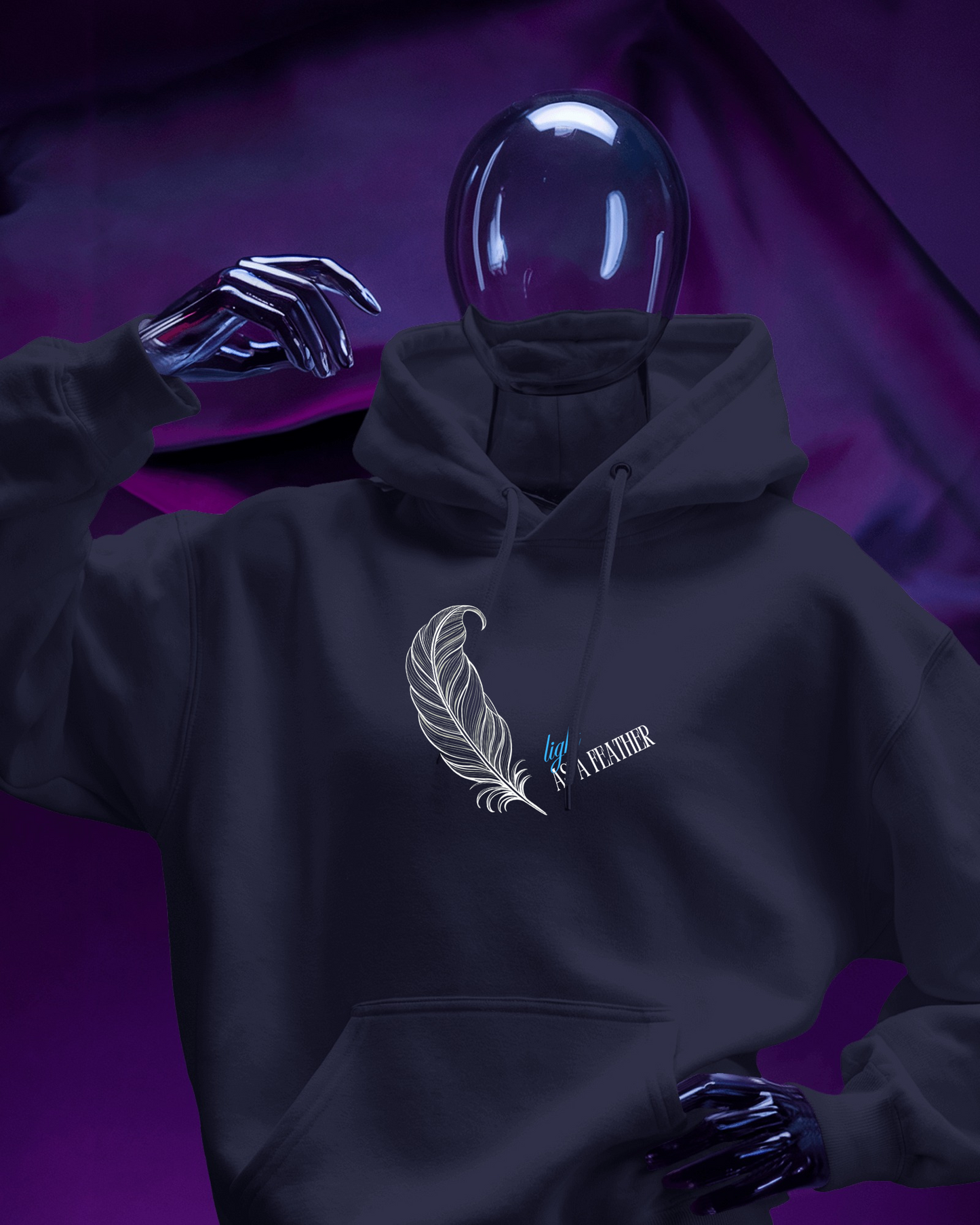 Inspirational Feather Men Heavy Blend Hoodie- Exclusive Minimal Design