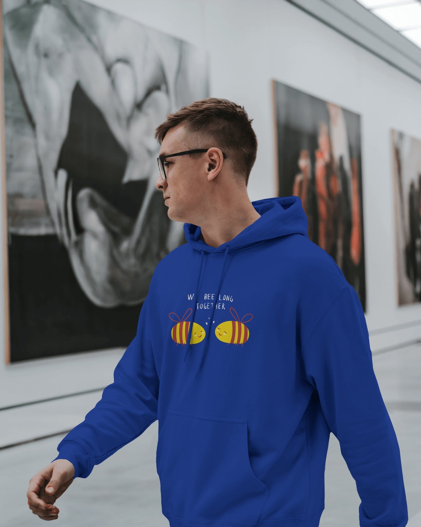 Cute Bee Men's Hoodie – We Bee Long Together