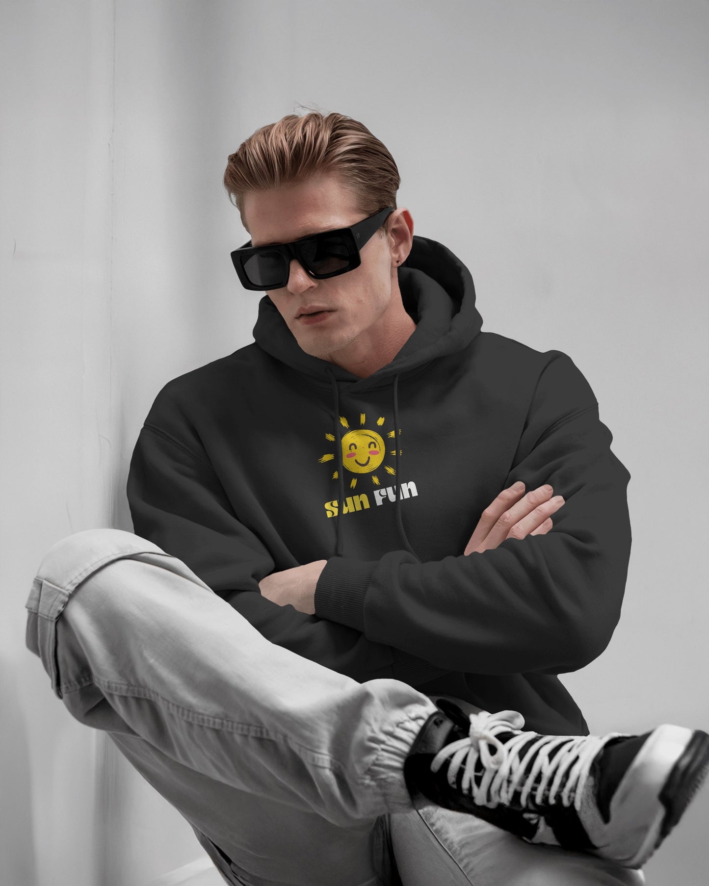 Sun Fun Men Heavy Blend Hoodie - Fun & Cheerful Hoodie for Active Lifestyle