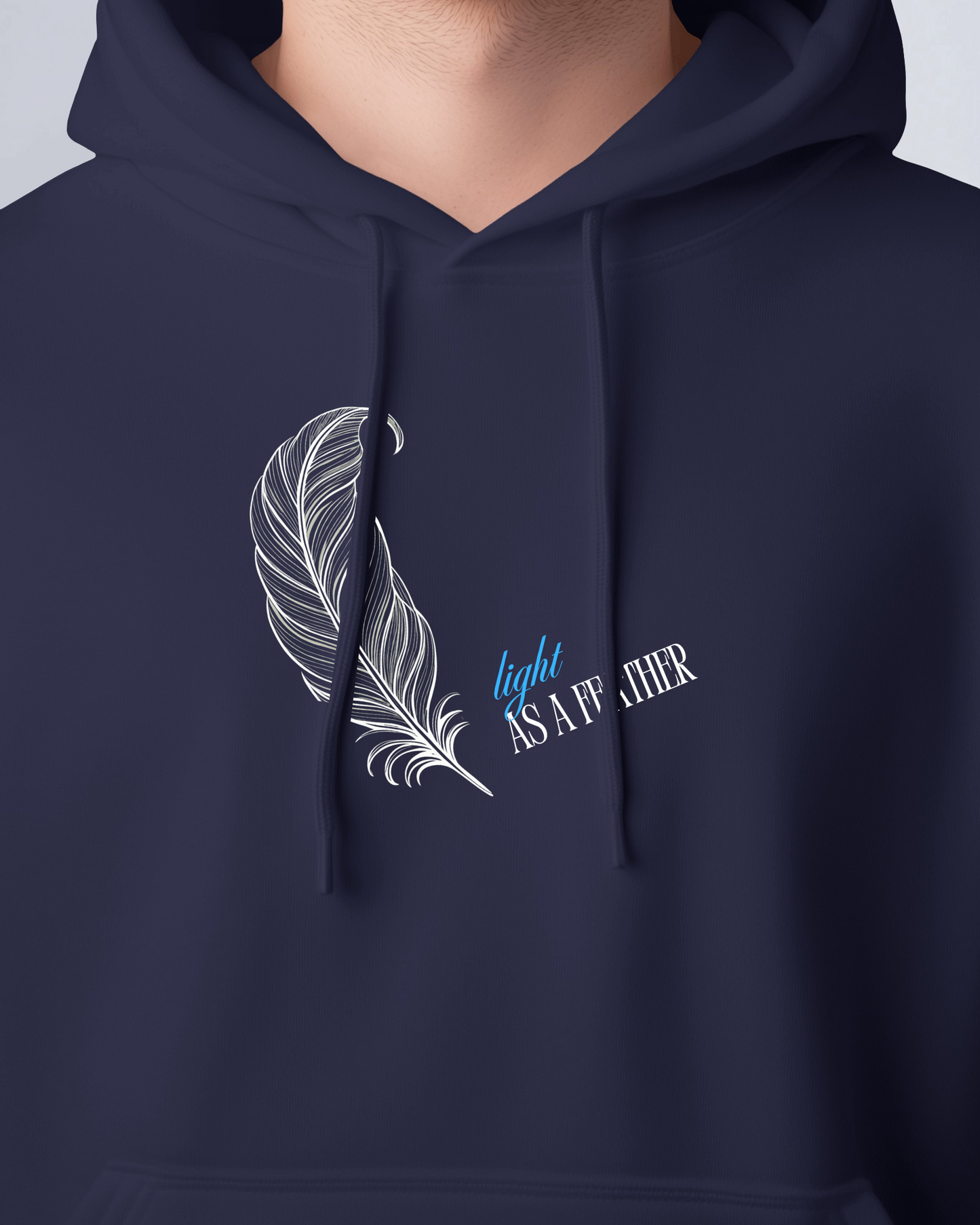 Inspirational Feather Men Heavy Blend Hoodie- Exclusive Minimal Design
