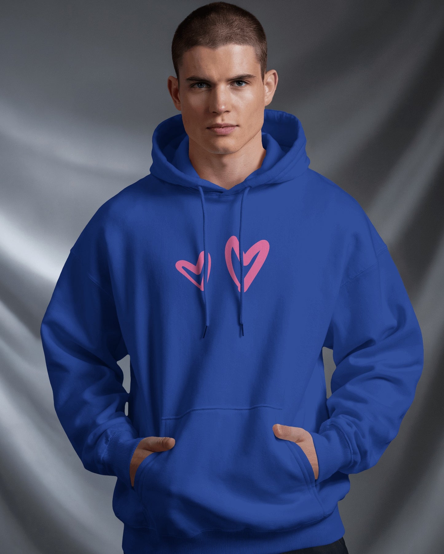 Cute Heart Graphic Men Hoodie - Perfect for Everyday Comfort