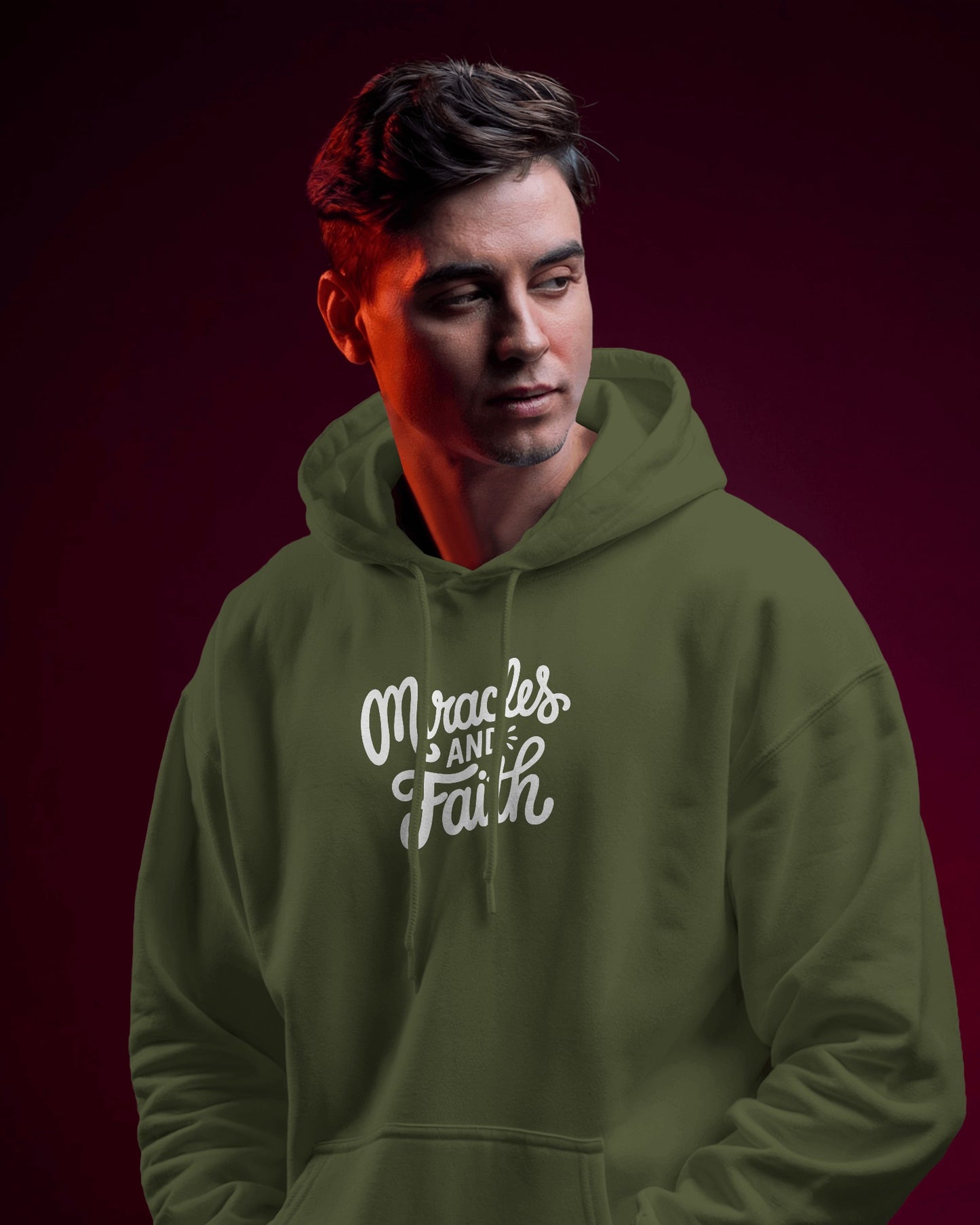 Inspirational Miracles and Faith Hoodie - Men's Heavy Blend