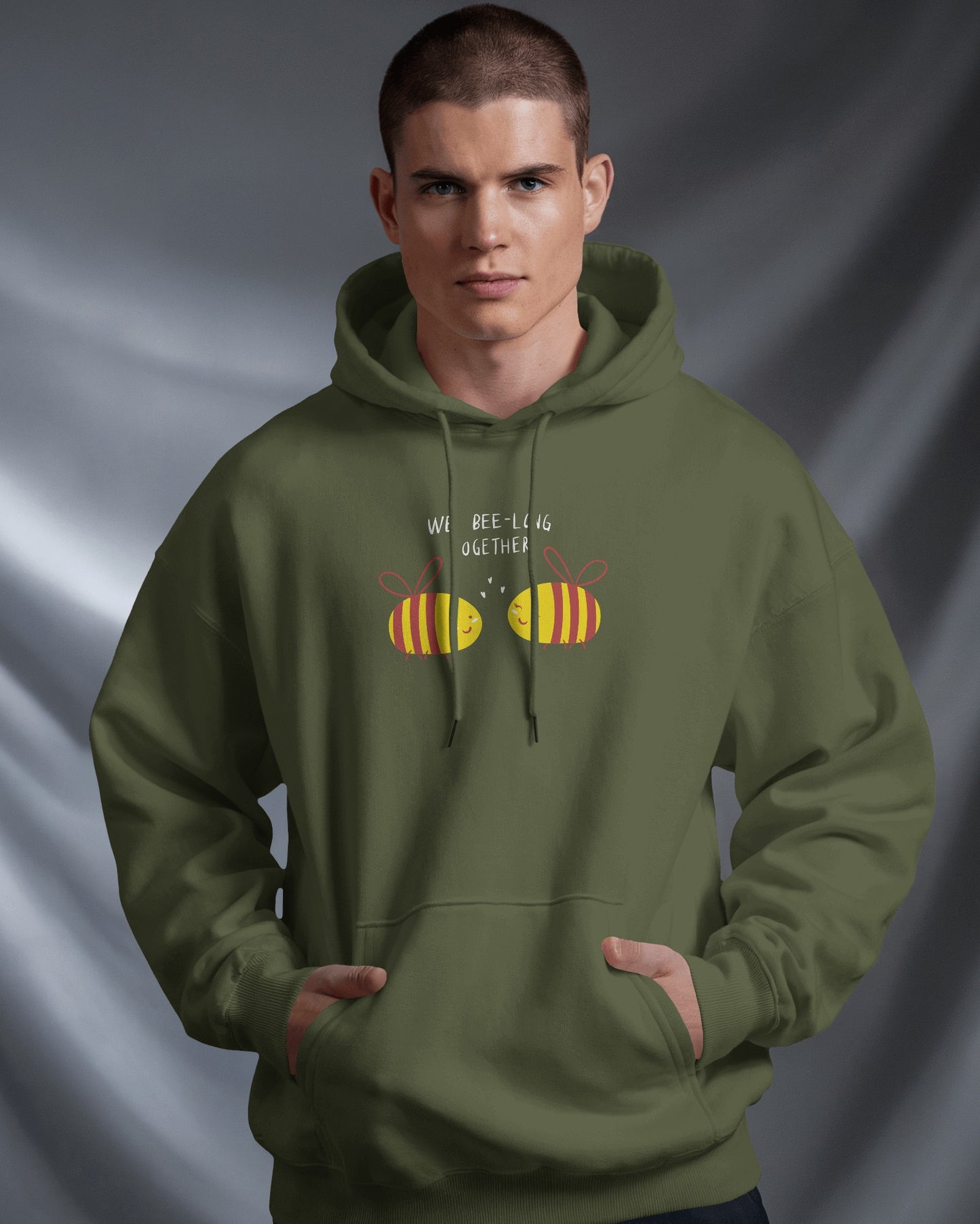 Cute Bee Men's Hoodie – We Bee Long Together