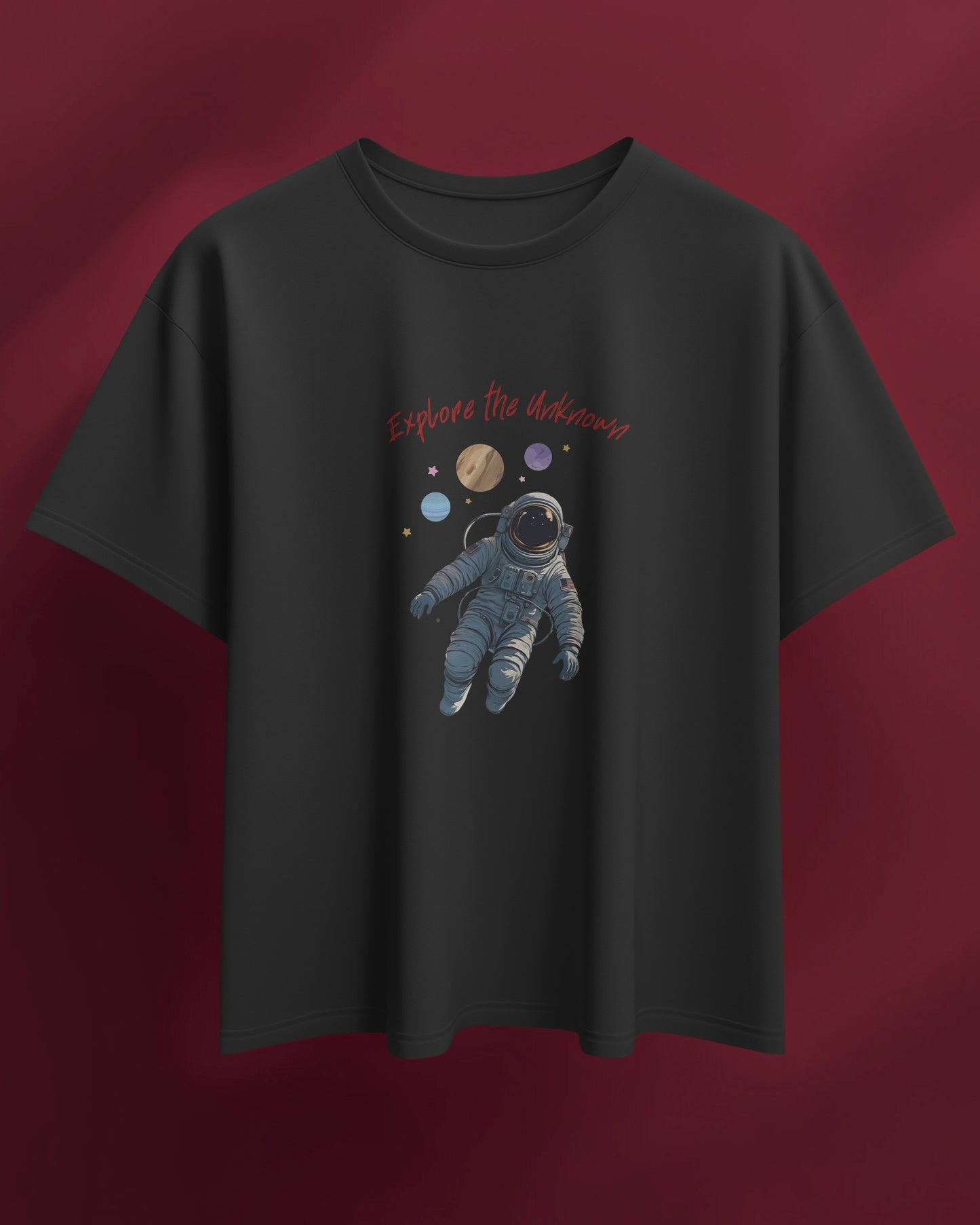 Explore the Unknown Men Heavy Cotton Tee - Astronaut Graphic Shirt