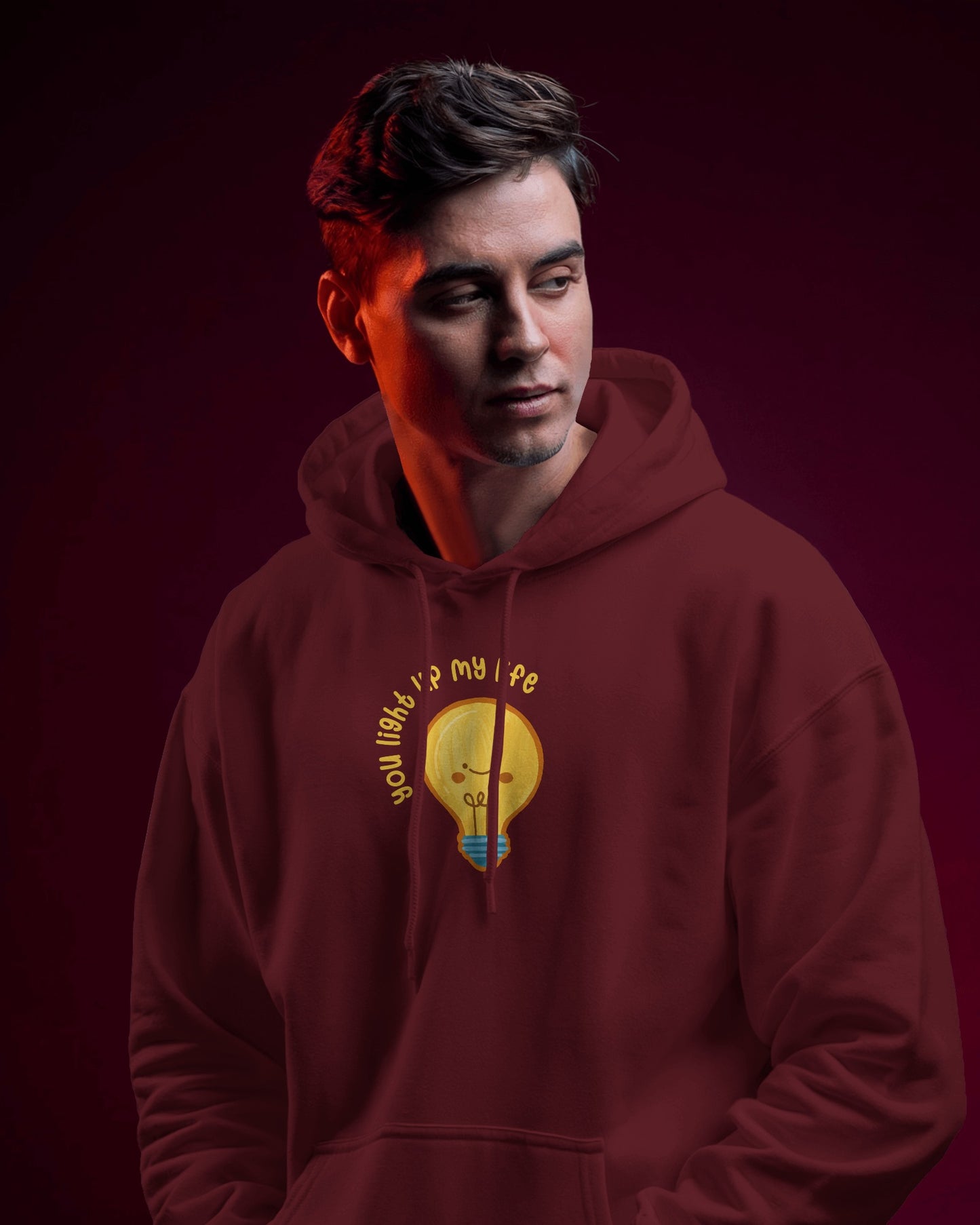 Lightbulb Inspiration Hoodie - 'You Light Up My Life' Men Hooded