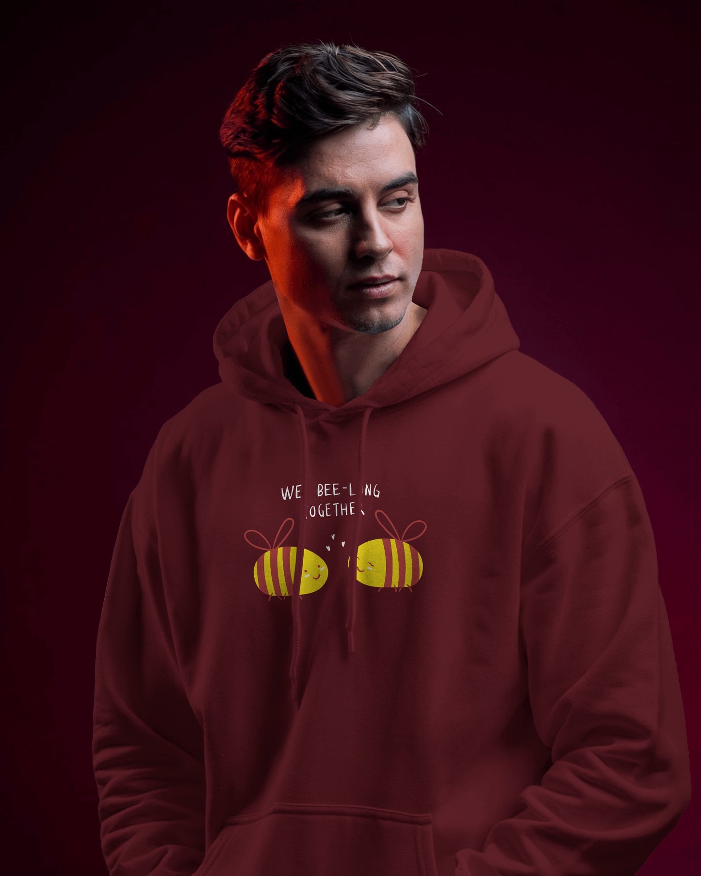 Cute Bee Men's Hoodie – We Bee Long Together
