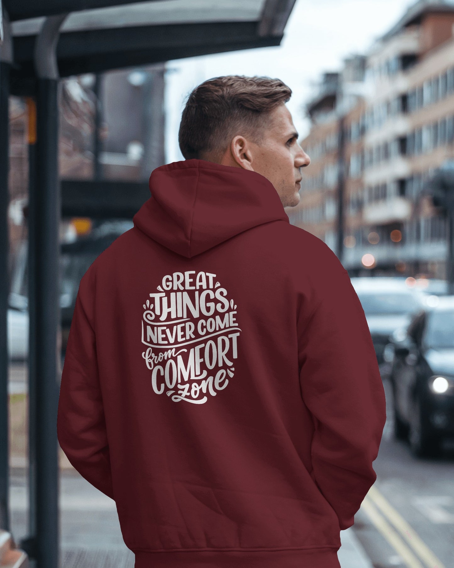 Inspirational Quote Hoodie For Men Back Design