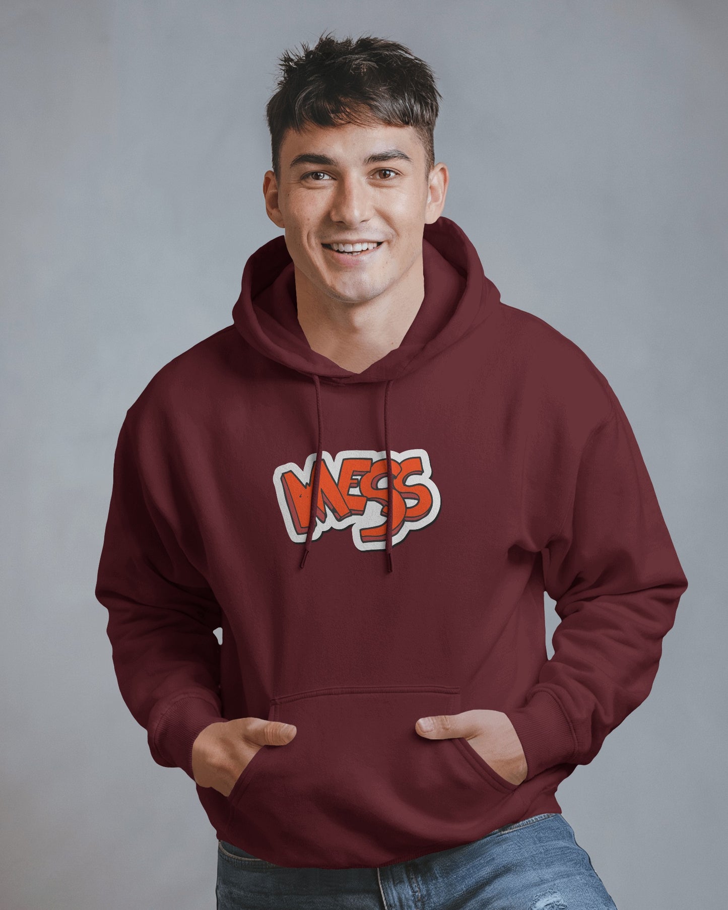Mess Graphic Men's Hoodie for Fun Casual Wear- Heavy Blend