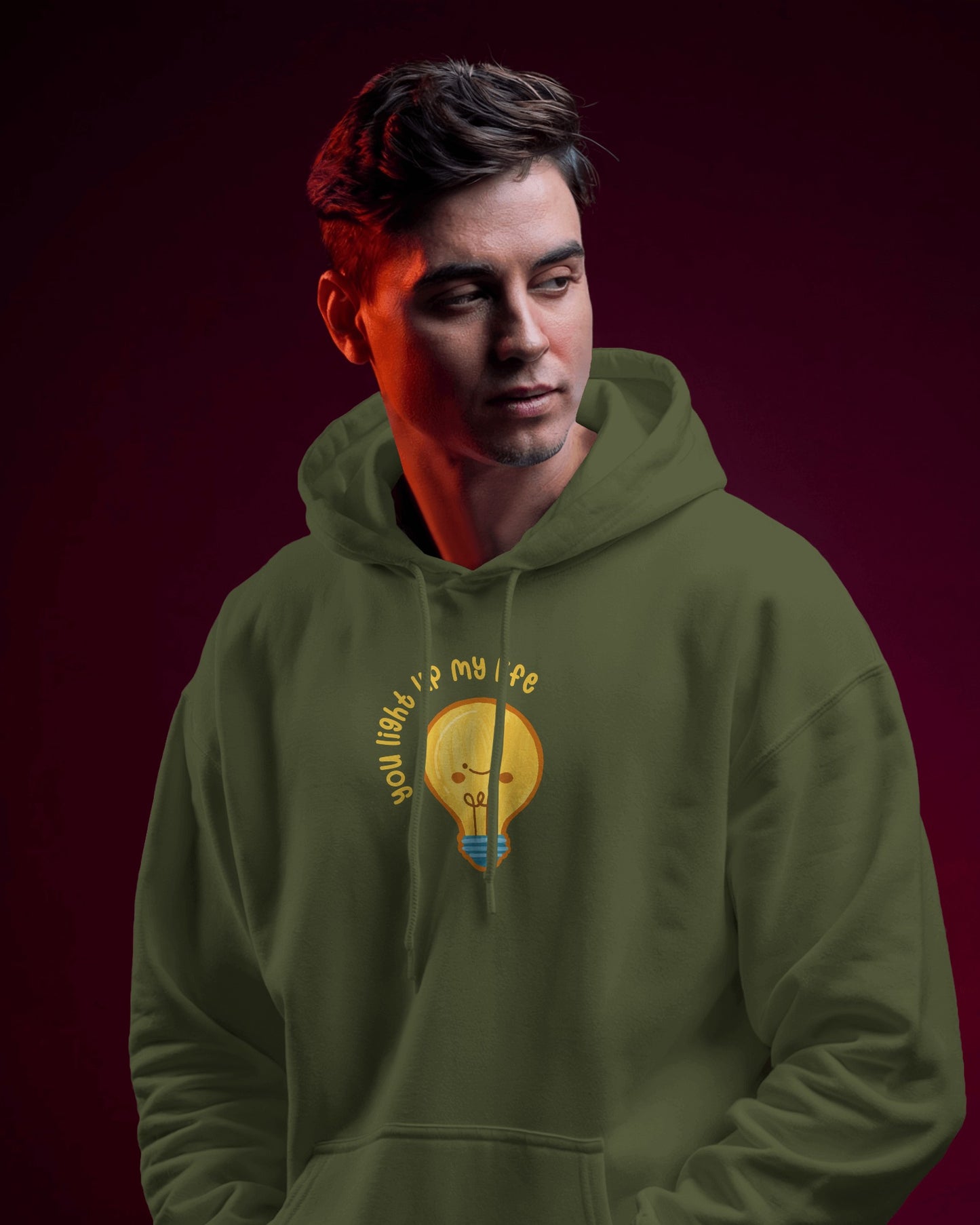 Lightbulb Inspiration Hoodie - 'You Light Up My Life' Men Hooded