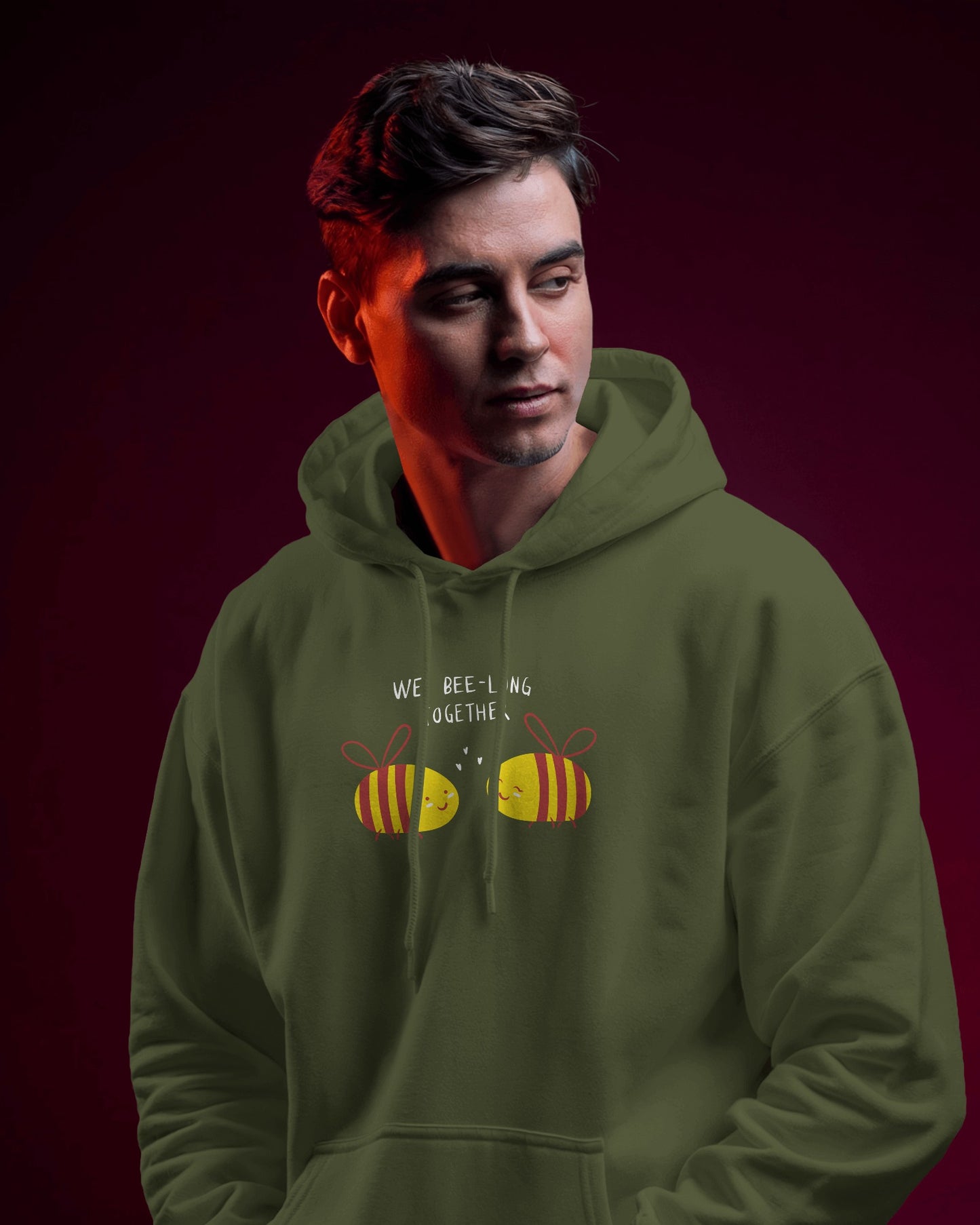 Cute Bee Men's Hoodie – We Bee Long Together