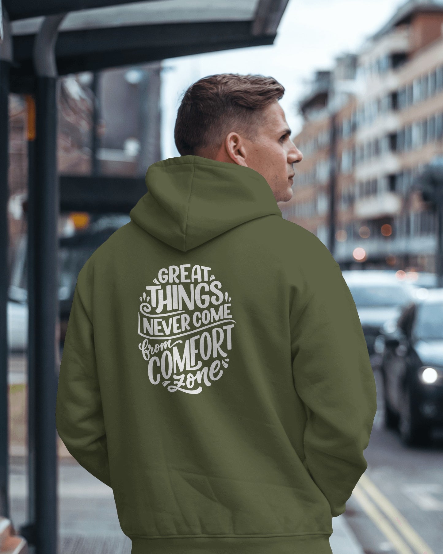 Inspirational Quote Hoodie For Men Back Design