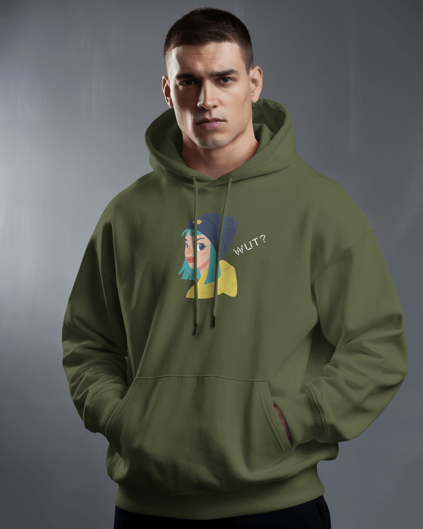 WUT? Graphic Men's Hoodie - Fun and Cozy Streetwear