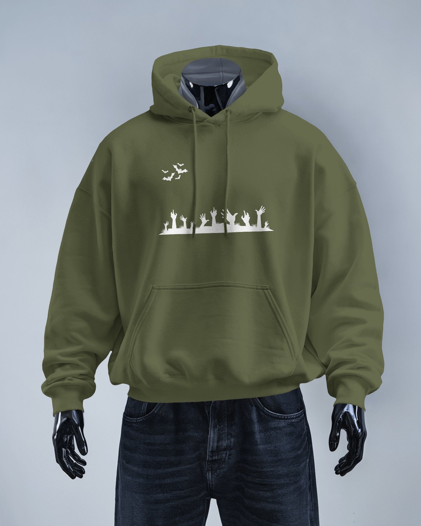 Halloween Themed Men Heavy Blend Hoodie with Spooky Design