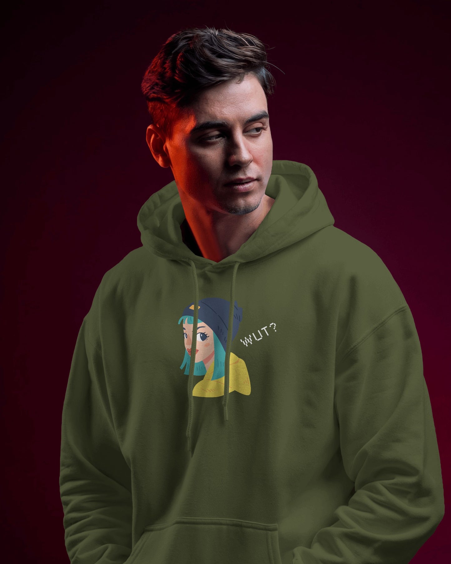 WUT? Graphic Men's Hoodie - Fun and Cozy Streetwear