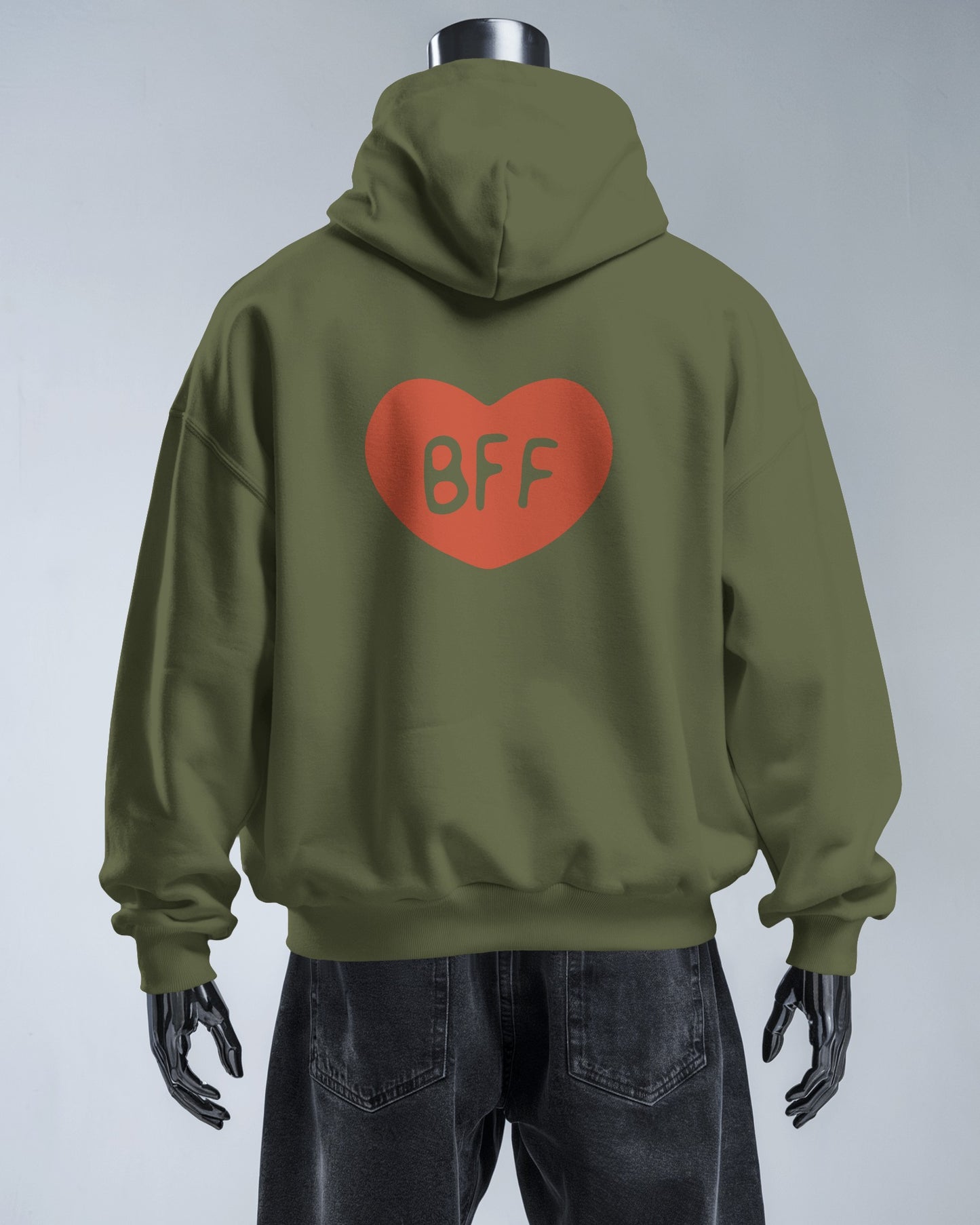 BFF Heart Hoodie - Men's Heavy Blend for Friendship Celebrations