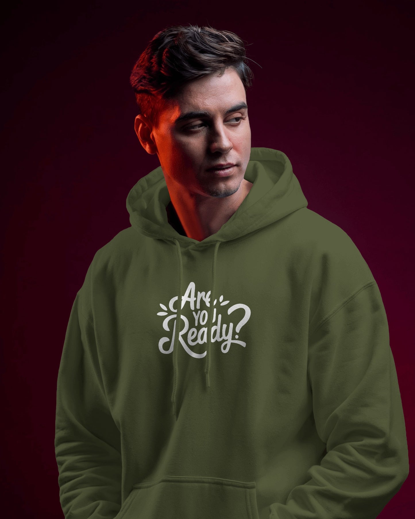 Men Heavy Hoodie - "Are You Ready?" Motivational Wear
