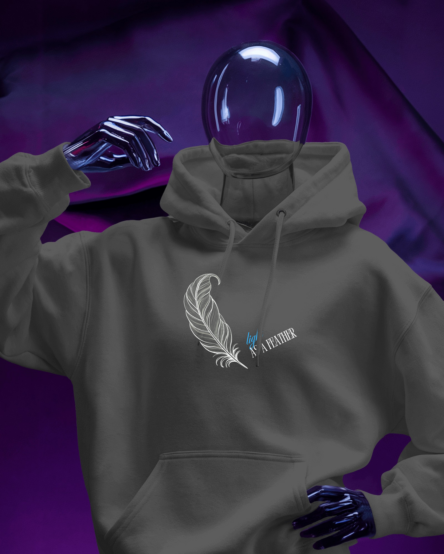Inspirational Feather Men Heavy Blend Hoodie- Exclusive Minimal Design