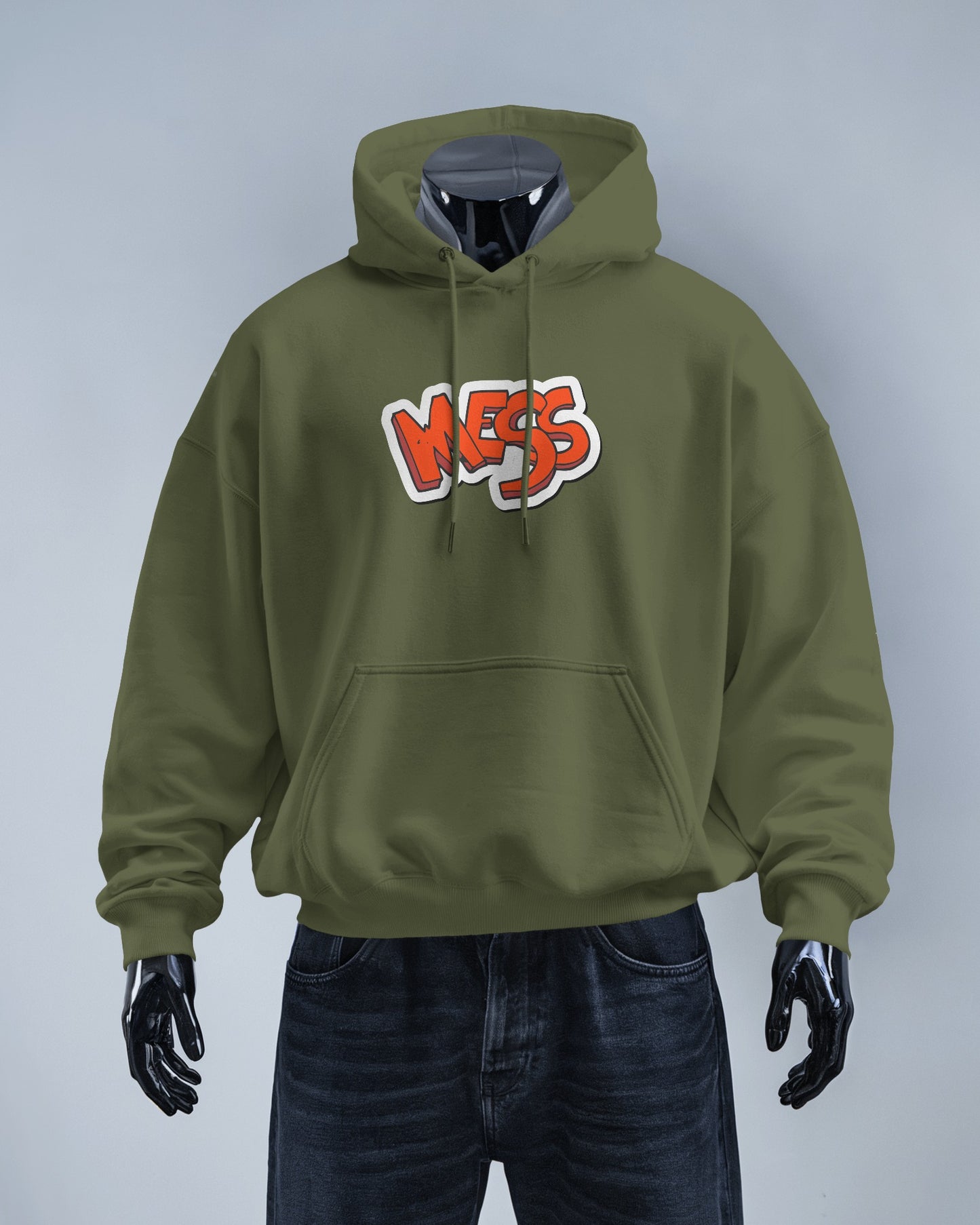 Mess Graphic Men's Hoodie for Fun Casual Wear- Heavy Blend