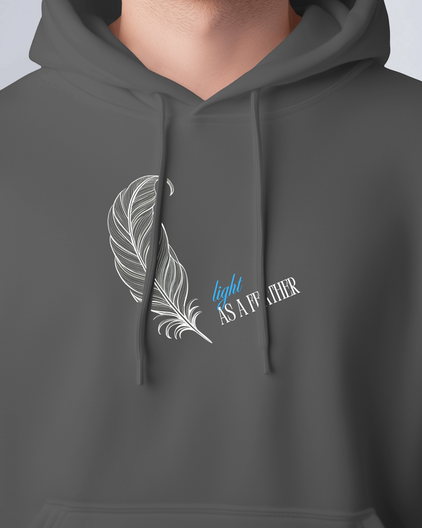 Inspirational Feather Men Heavy Blend Hoodie- Exclusive Minimal Design