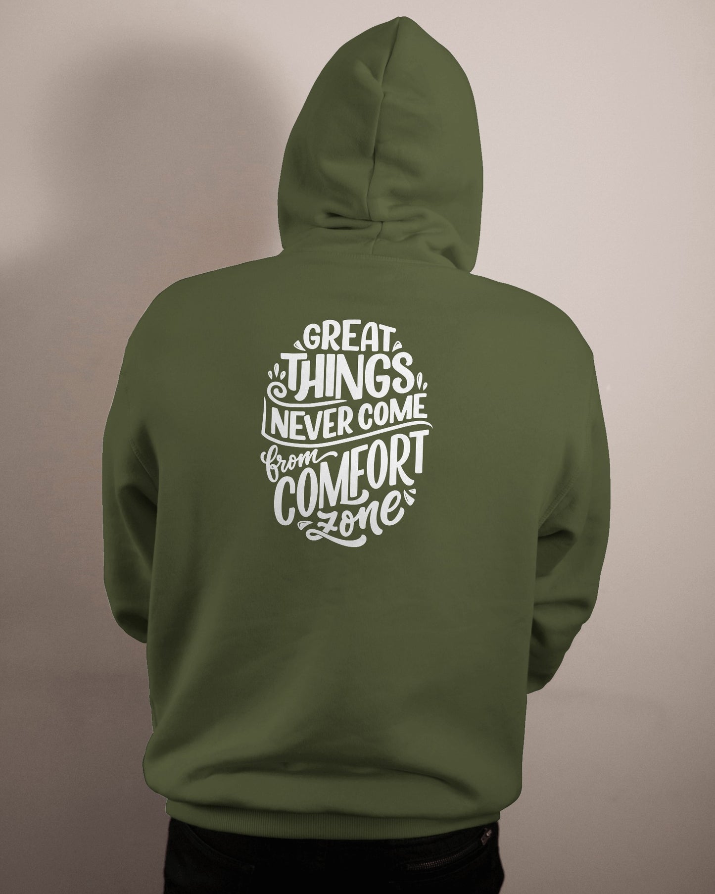 Inspirational Quote Hoodie For Men Back Design