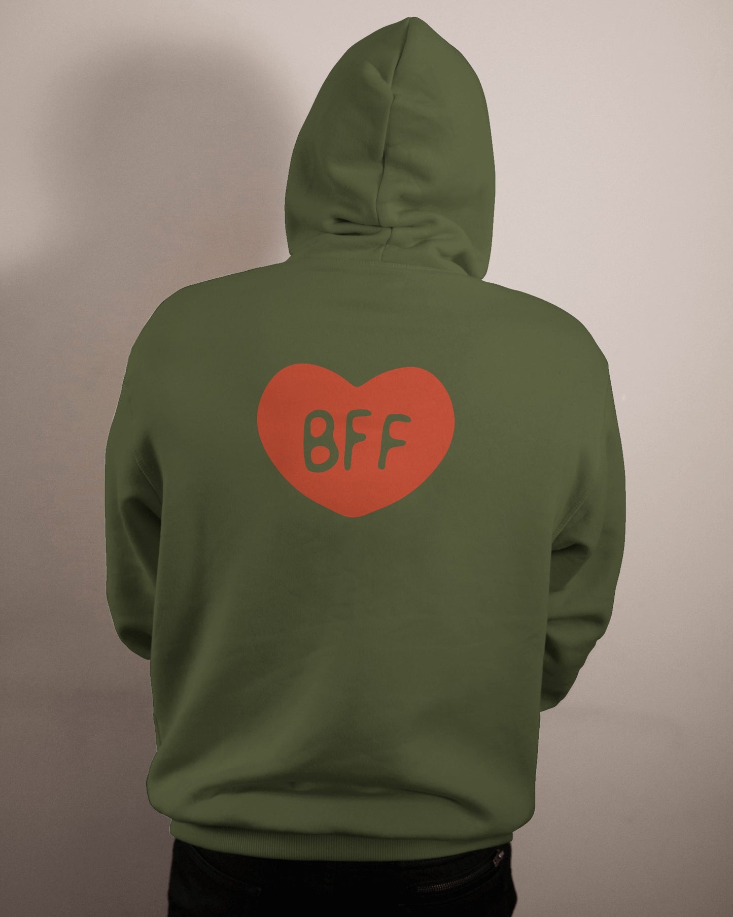 BFF Heart Hoodie - Men's Heavy Blend for Friendship Celebrations