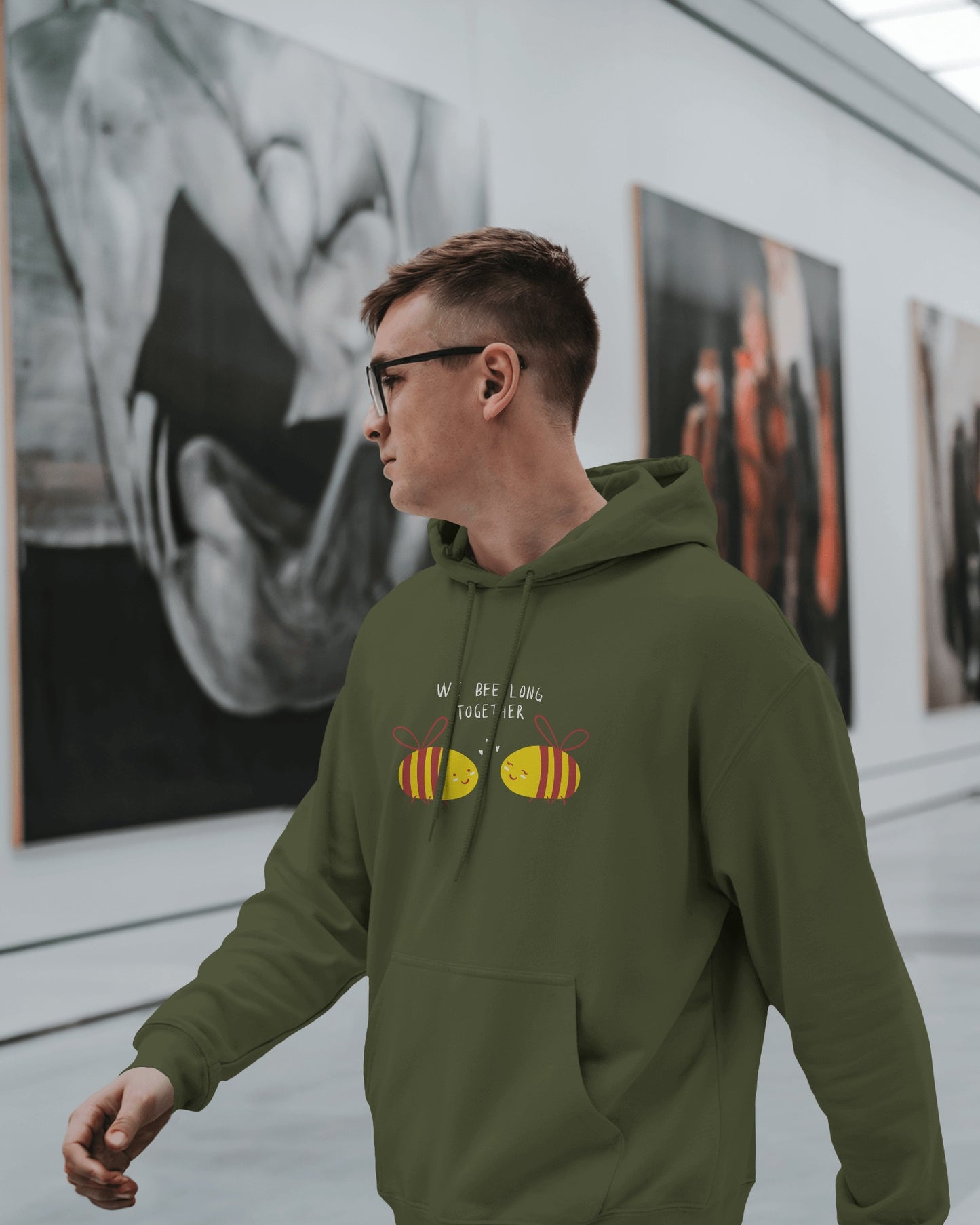Cute Bee Men's Hoodie – We Bee Long Together