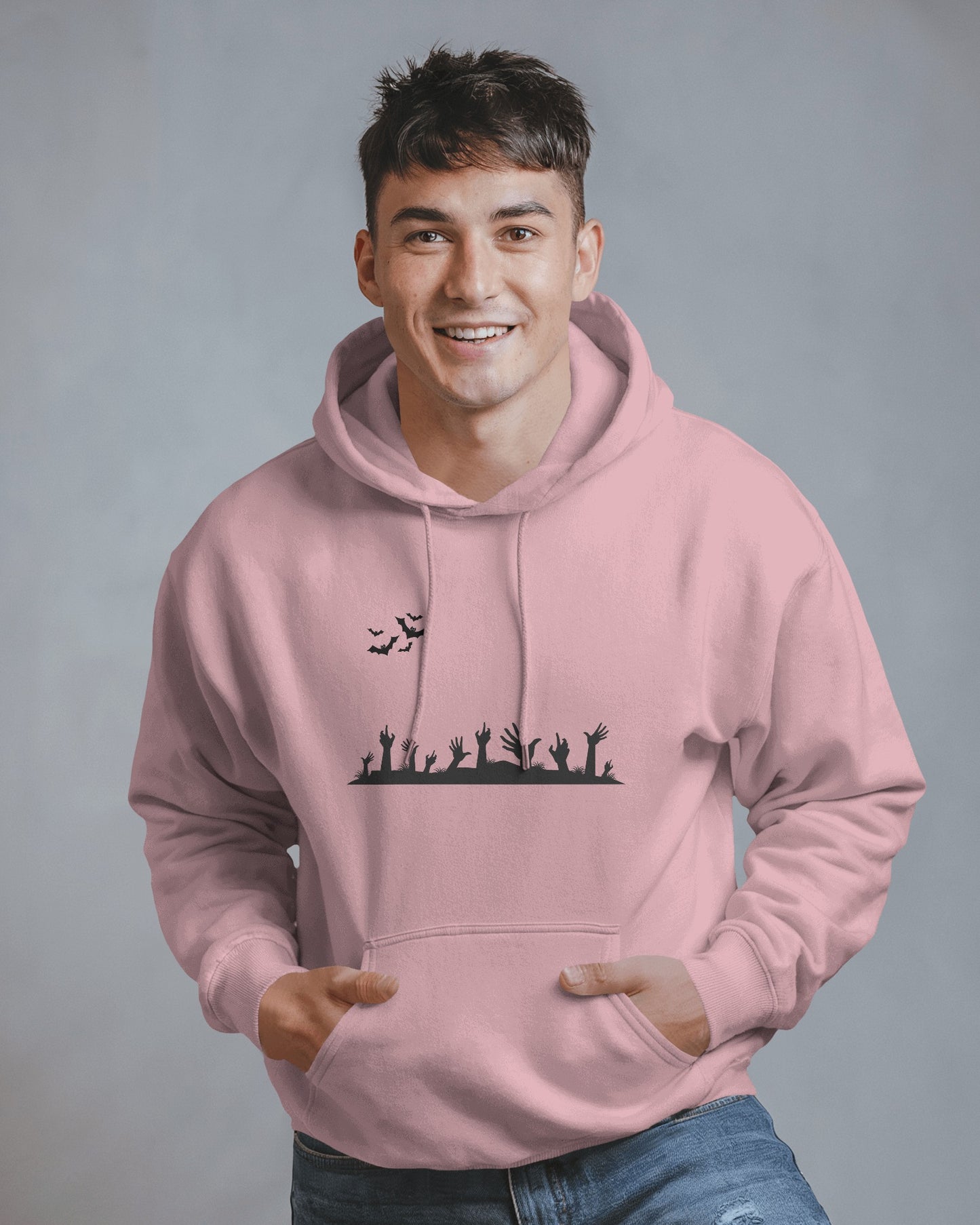 Halloween Themed Men Heavy Blend Hoodie with Spooky Design