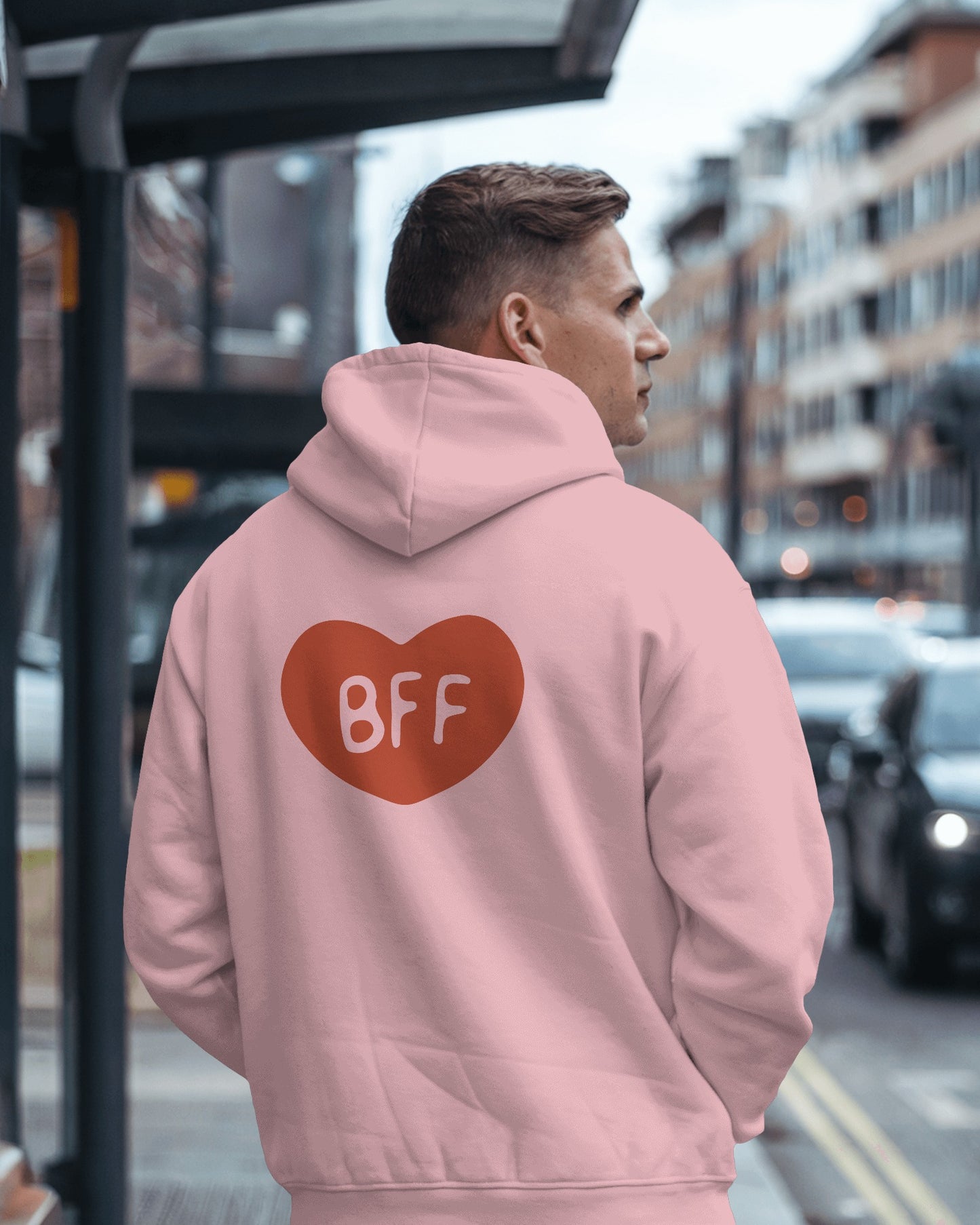 BFF Heart Hoodie - Men's Heavy Blend for Friendship Celebrations
