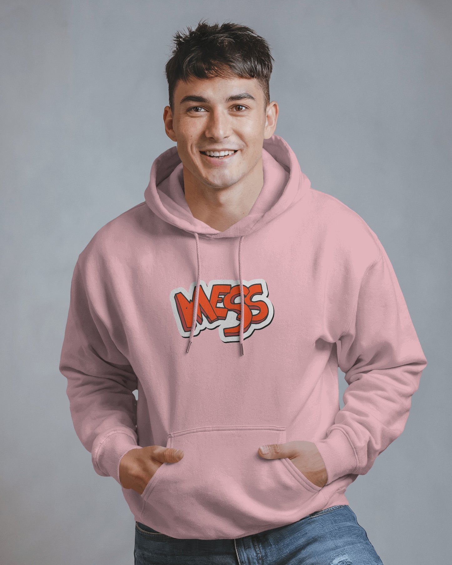 Mess Graphic Men's Hoodie for Fun Casual Wear- Heavy Blend
