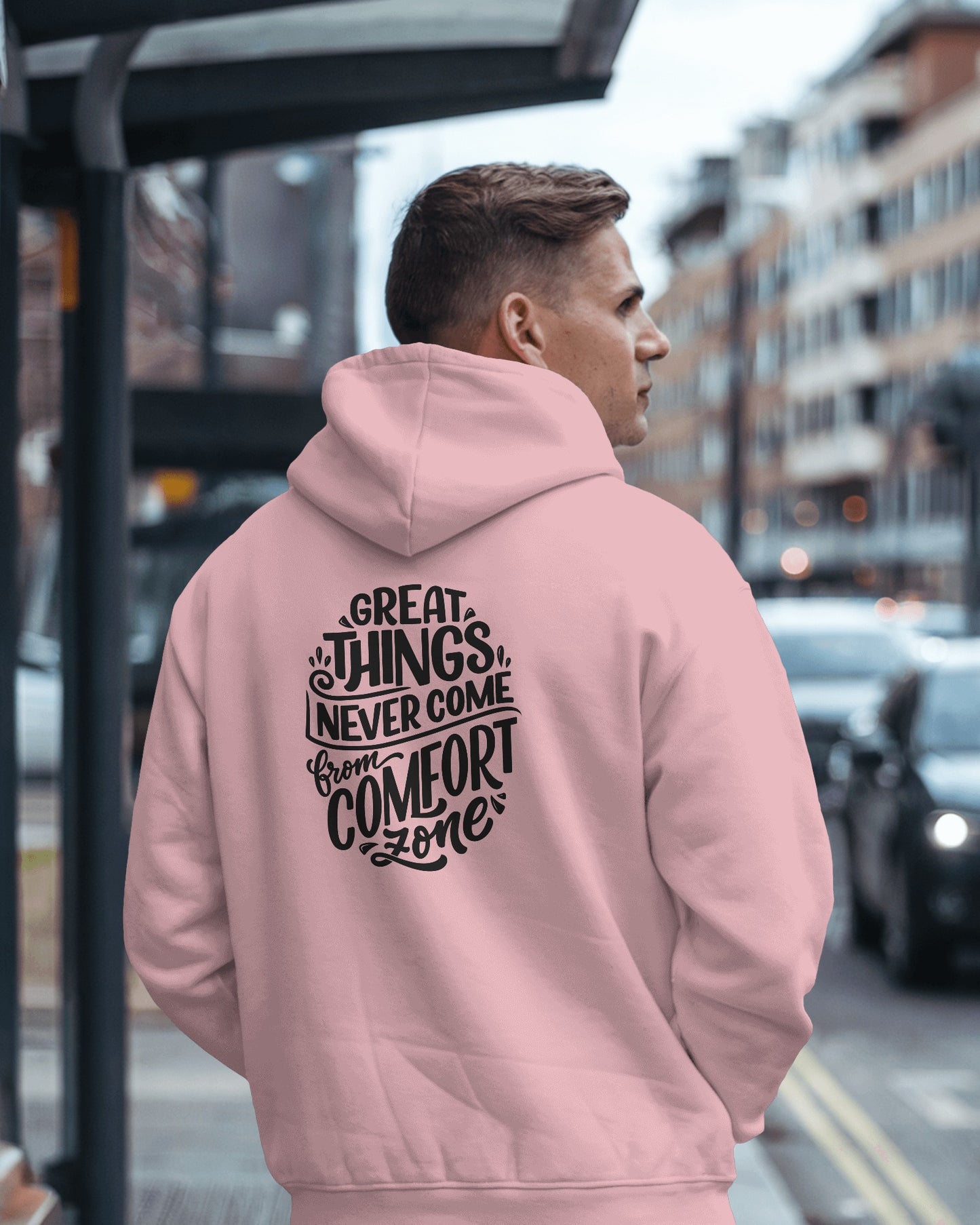Inspirational Quote Hoodie For Men Back Design