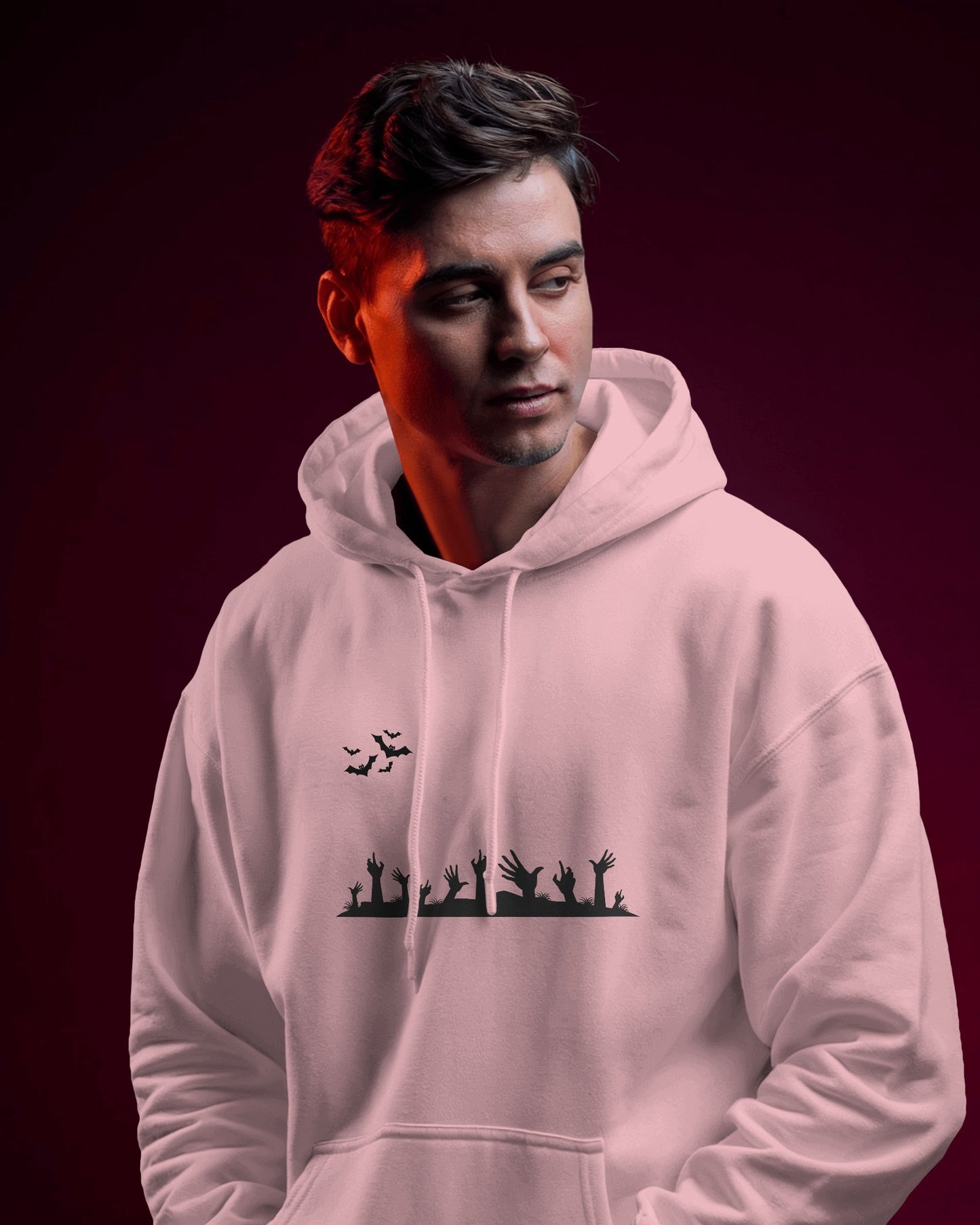 Halloween Themed Men Heavy Blend Hoodie with Spooky Design