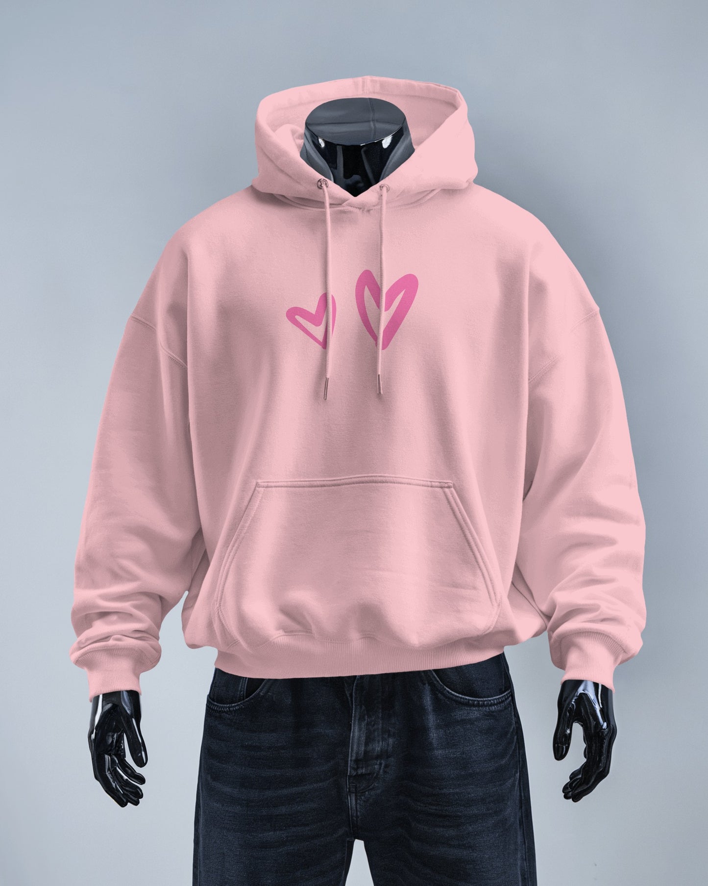 Cute Heart Graphic Men Hoodie - Perfect for Everyday Comfort