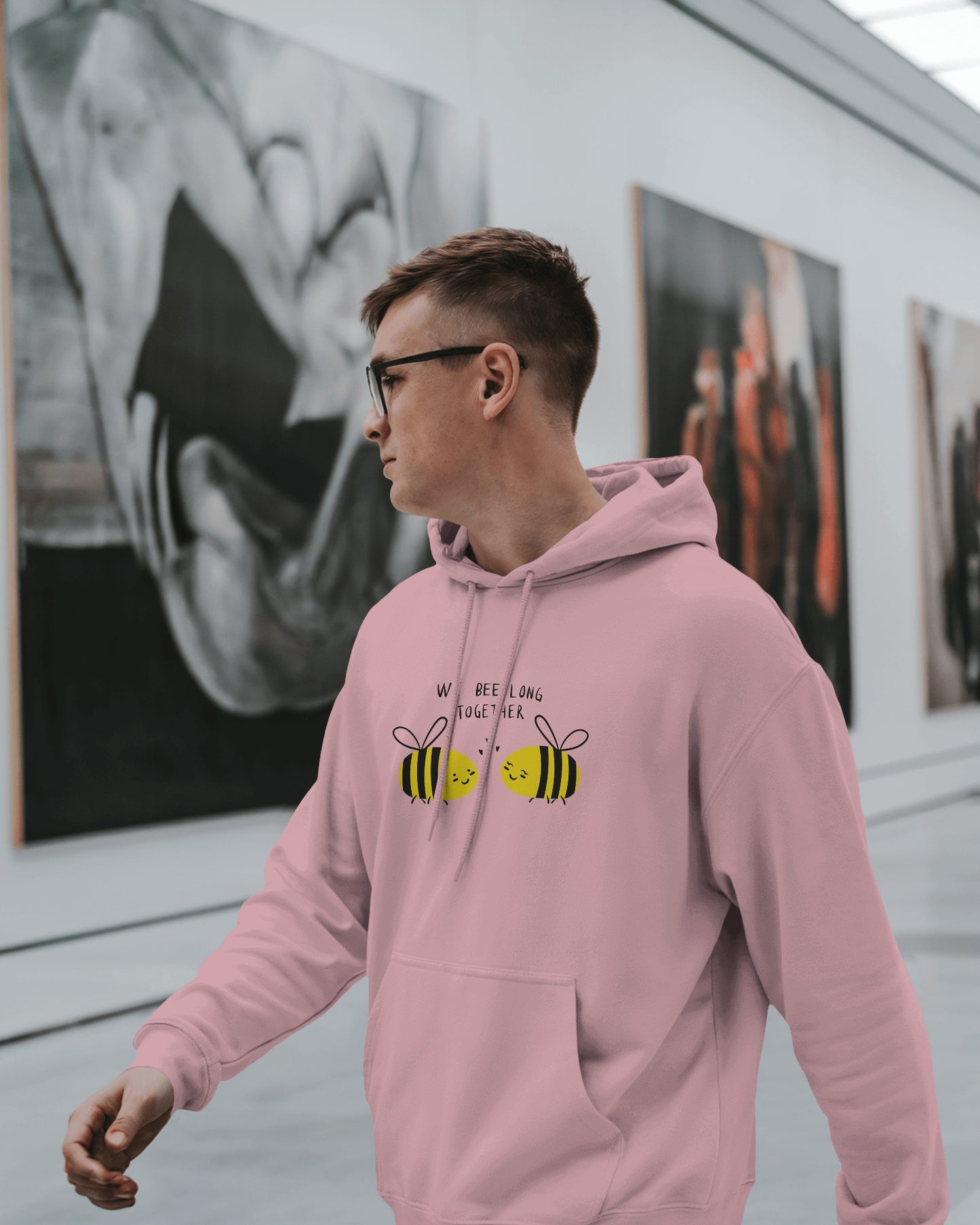 Cute Bee Men's Hoodie – We Bee Long Together