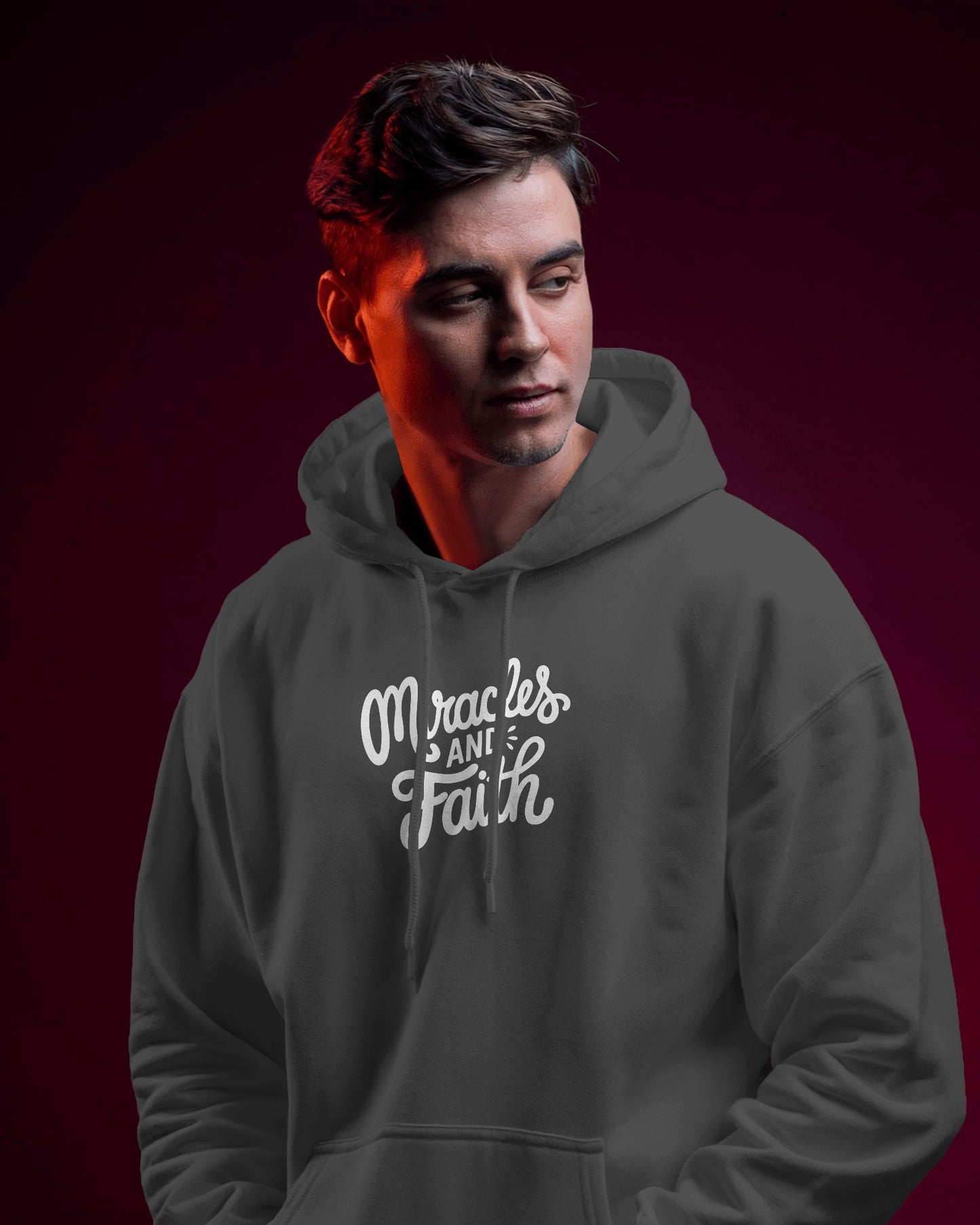 Inspirational Miracles and Faith Hoodie - Men's Heavy Blend