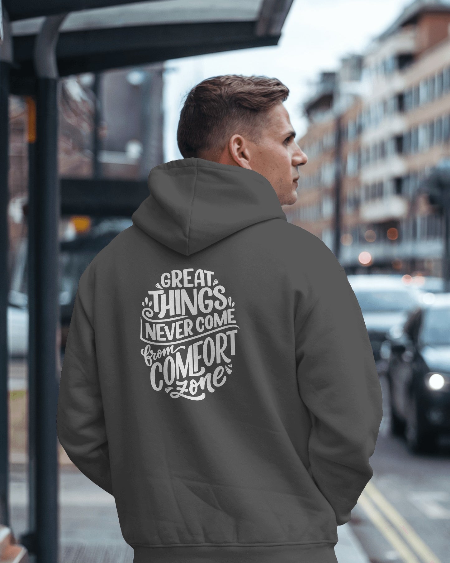 Inspirational Quote Hoodie For Men Back Design