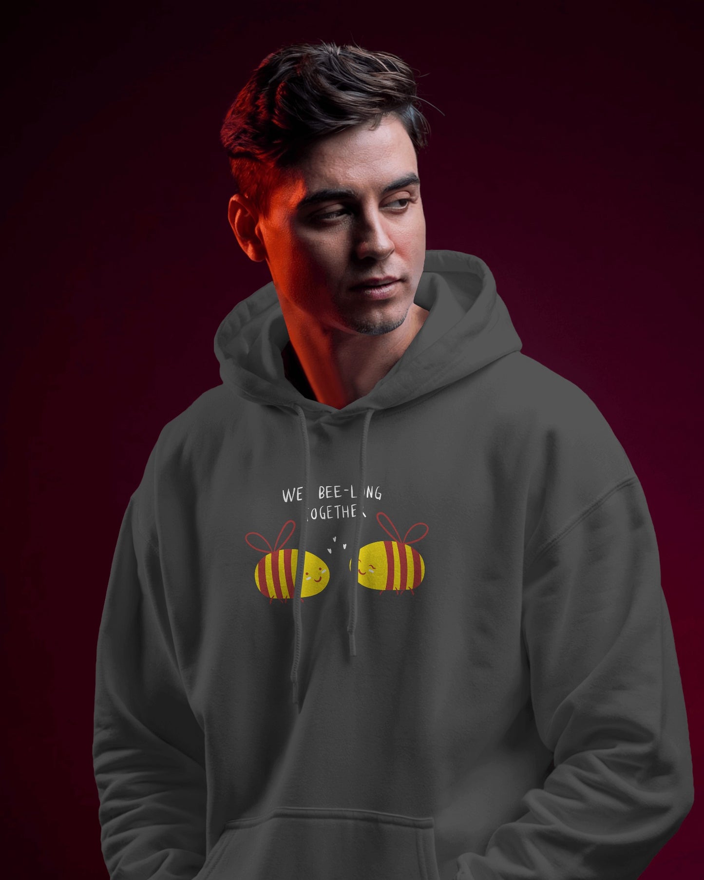 Cute Bee Men's Hoodie – We Bee Long Together