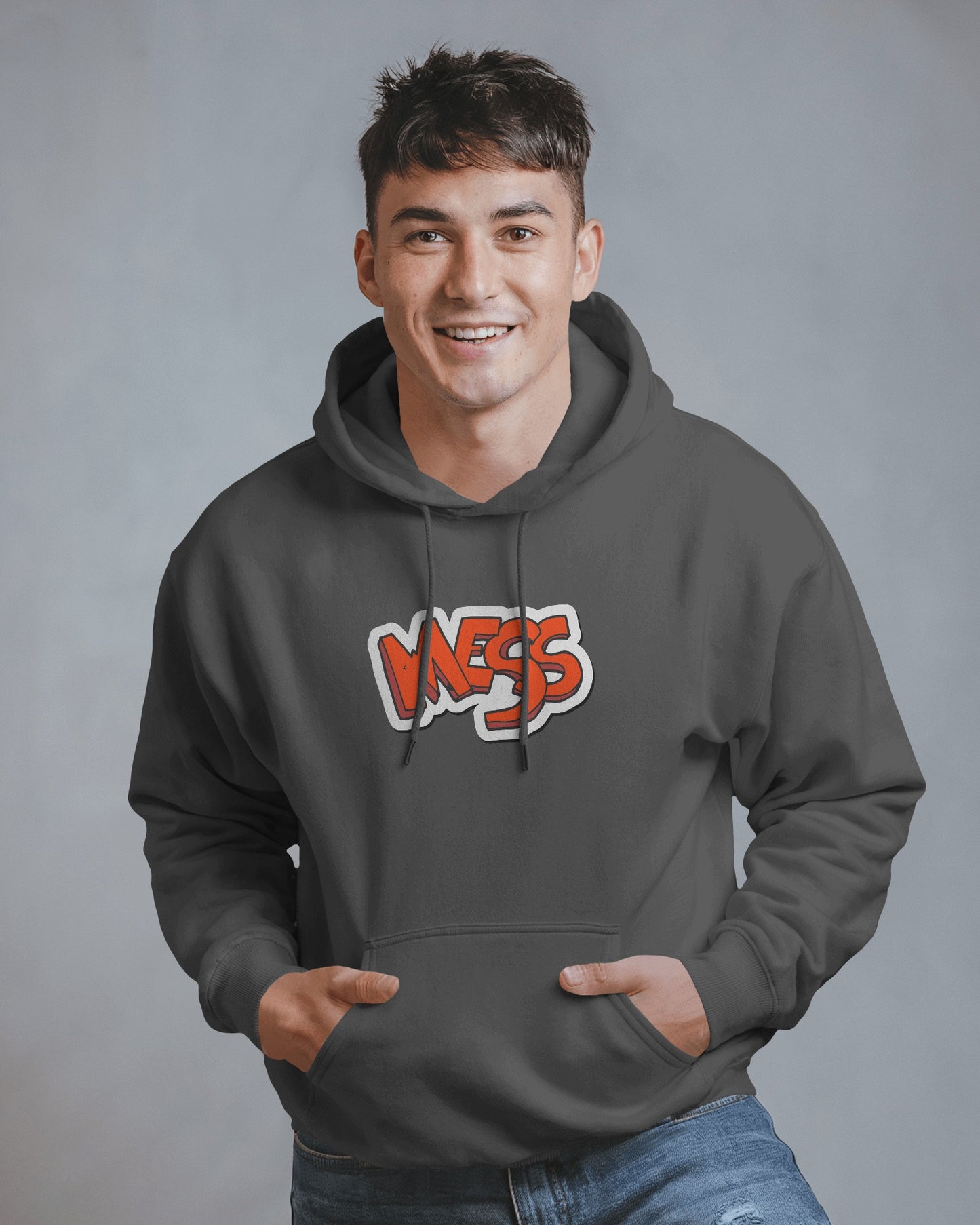 Mess Graphic Men's Hoodie for Fun Casual Wear- Heavy Blend