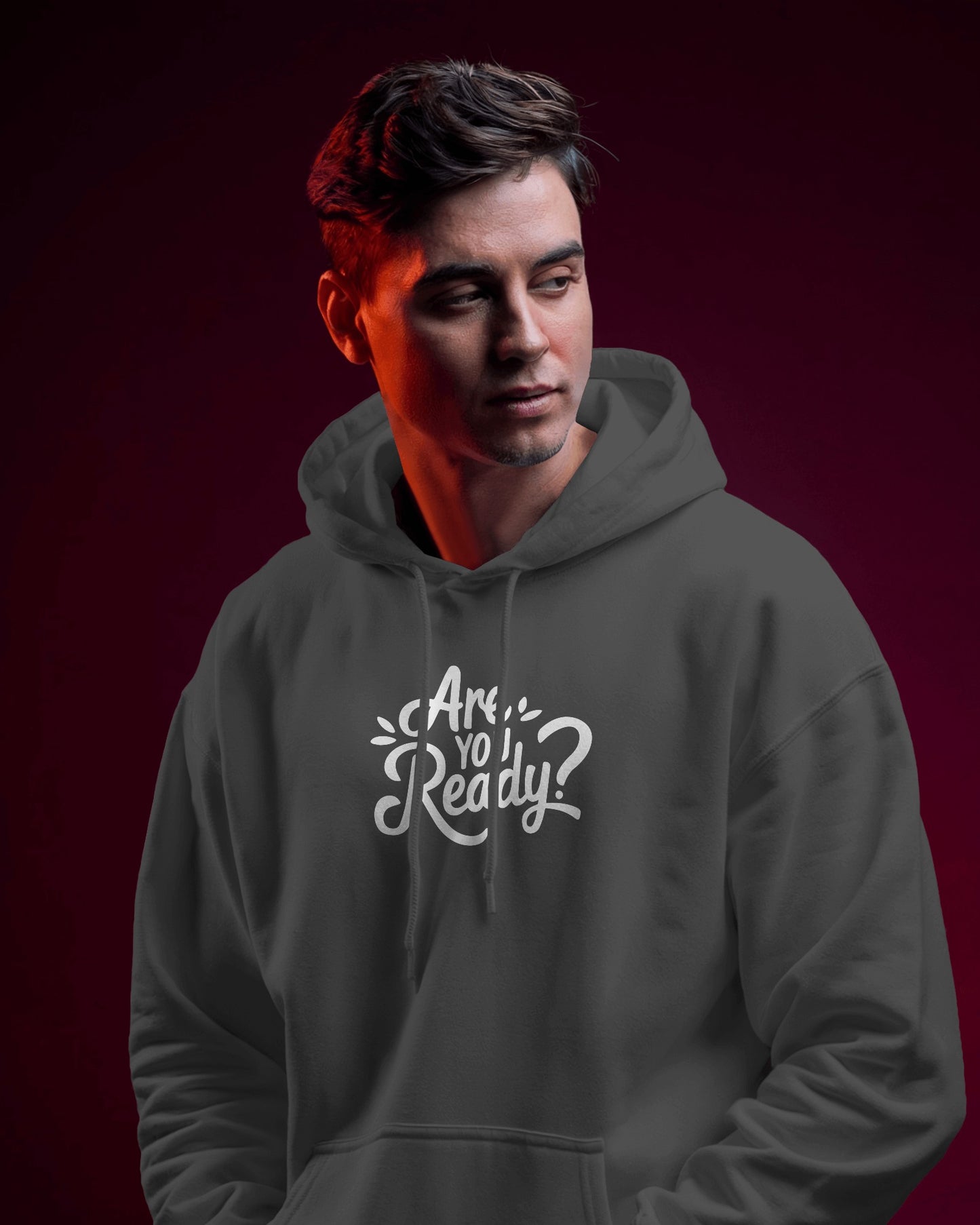 Men Heavy Hoodie - "Are You Ready?" Motivational Wear